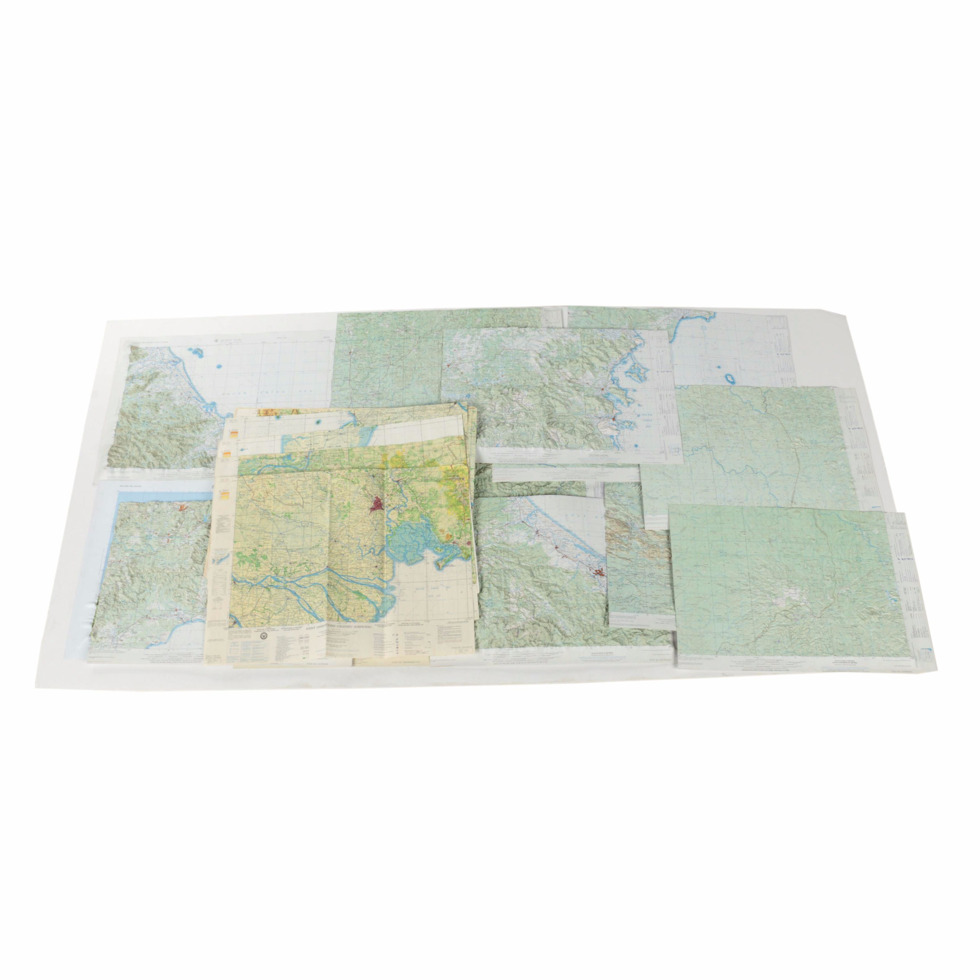 1960s Topographical and Paper Maps of Southeast Asia