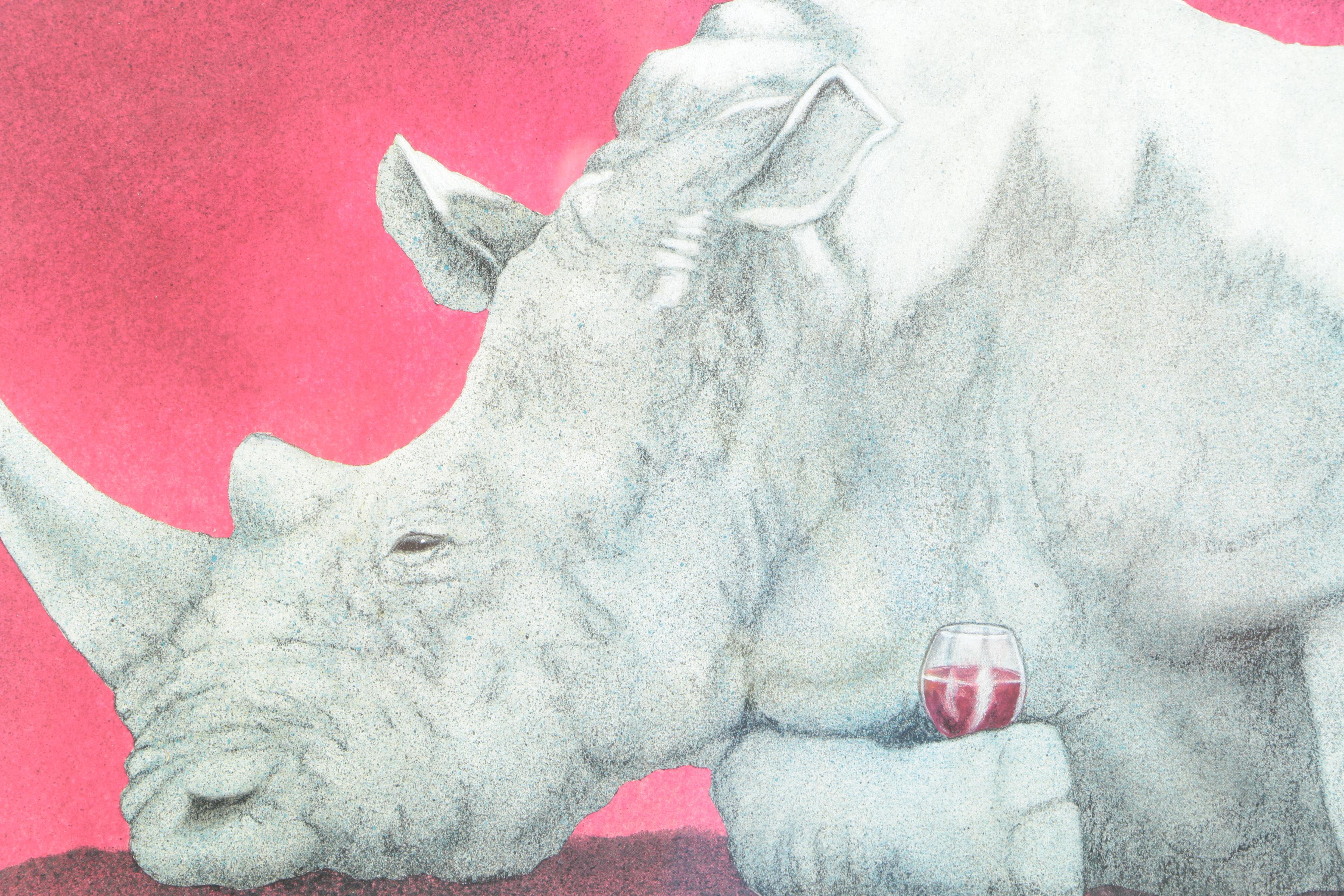 Will Bullas Offset Lithograph "Wine-oceros"