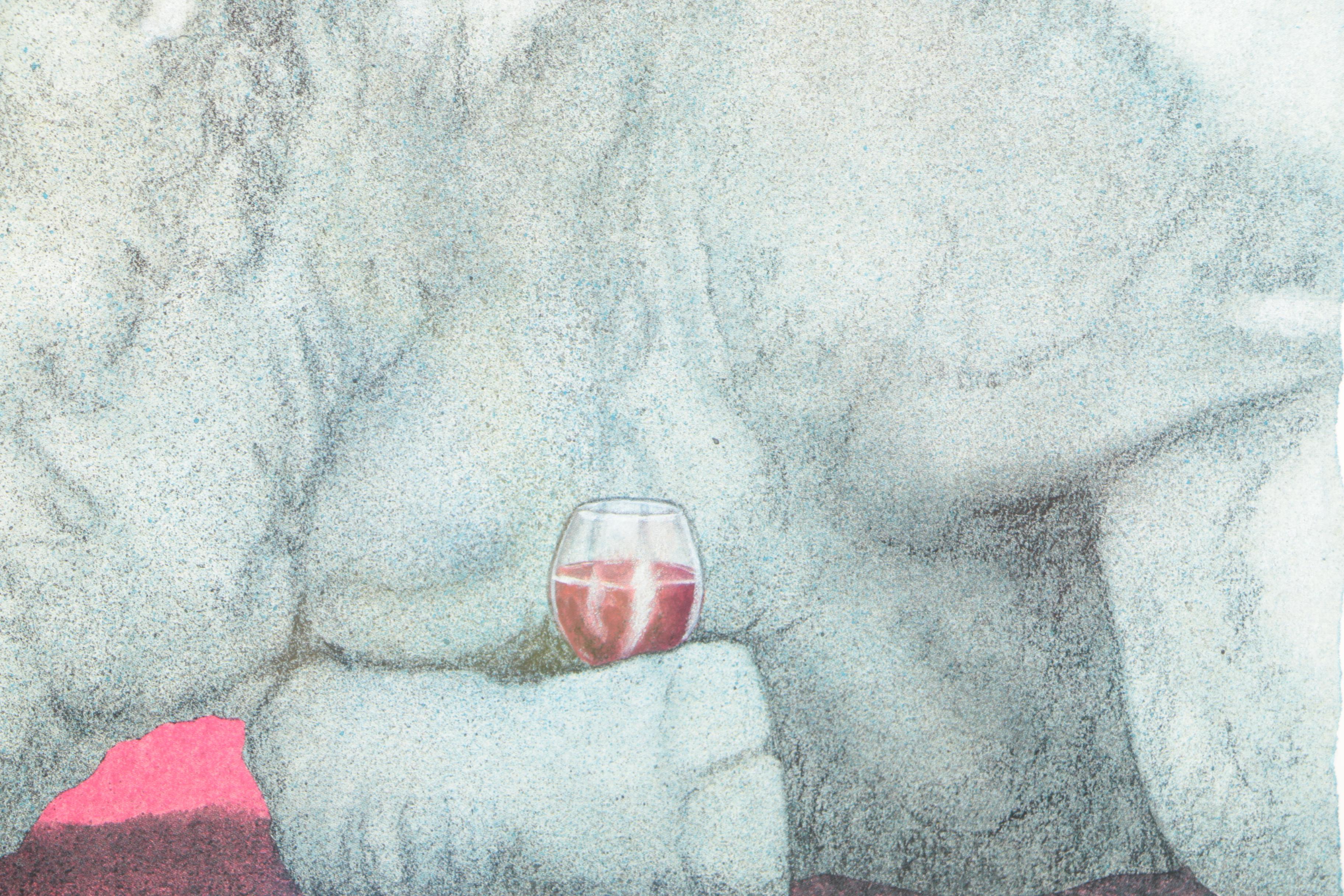 Will Bullas Offset Lithograph "Wine-oceros"