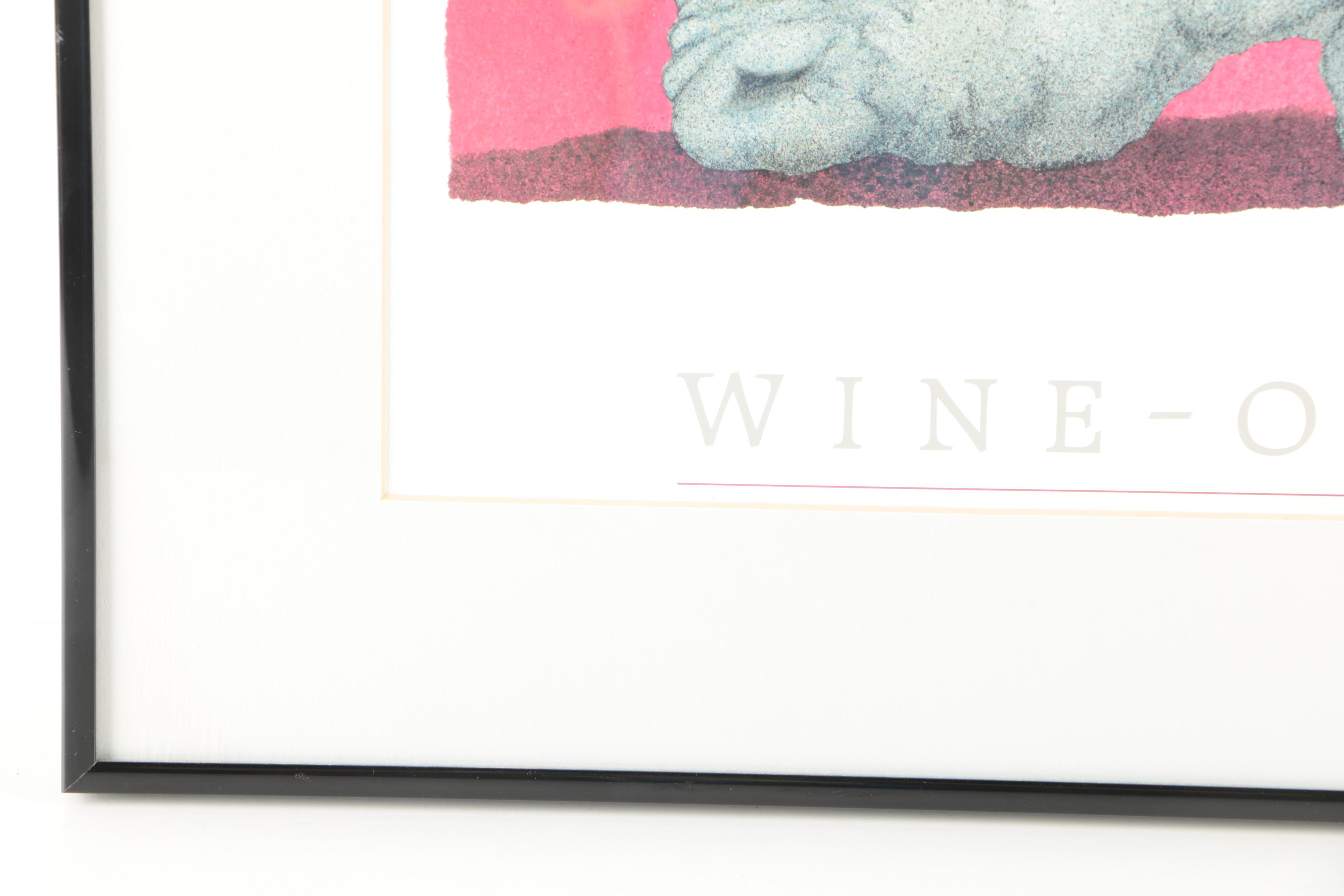 Will Bullas Offset Lithograph "Wine-oceros"