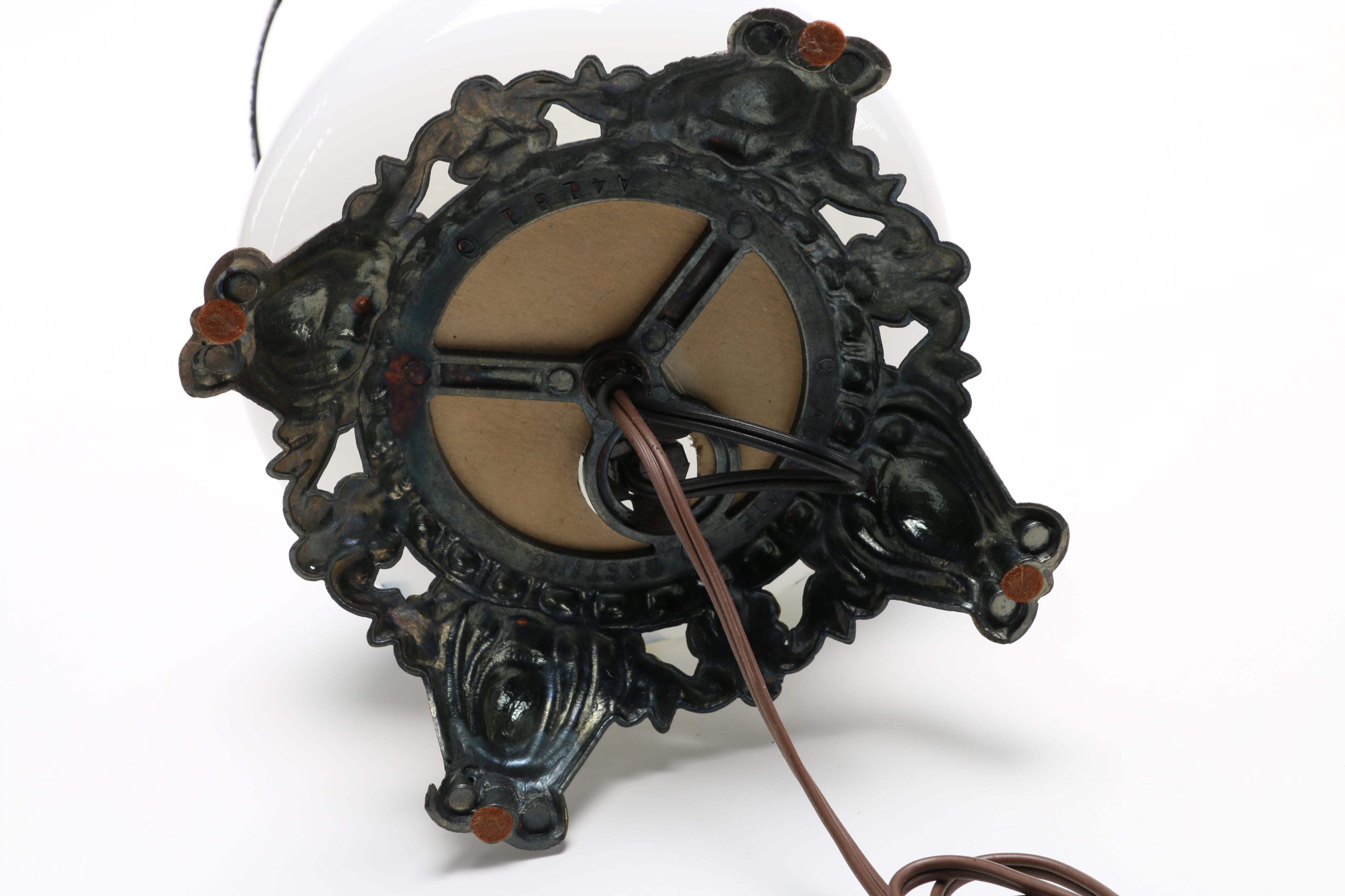 Blue Rose Glass Hurricane Lamp