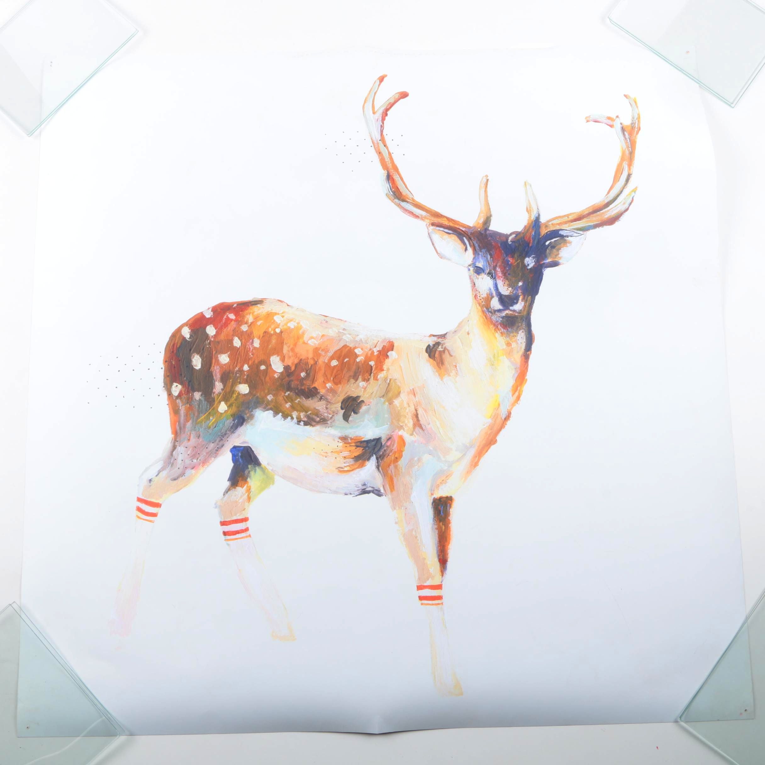 Giclee on Paper After Olivia Charmaine "Deer Wearing Gym Socks"