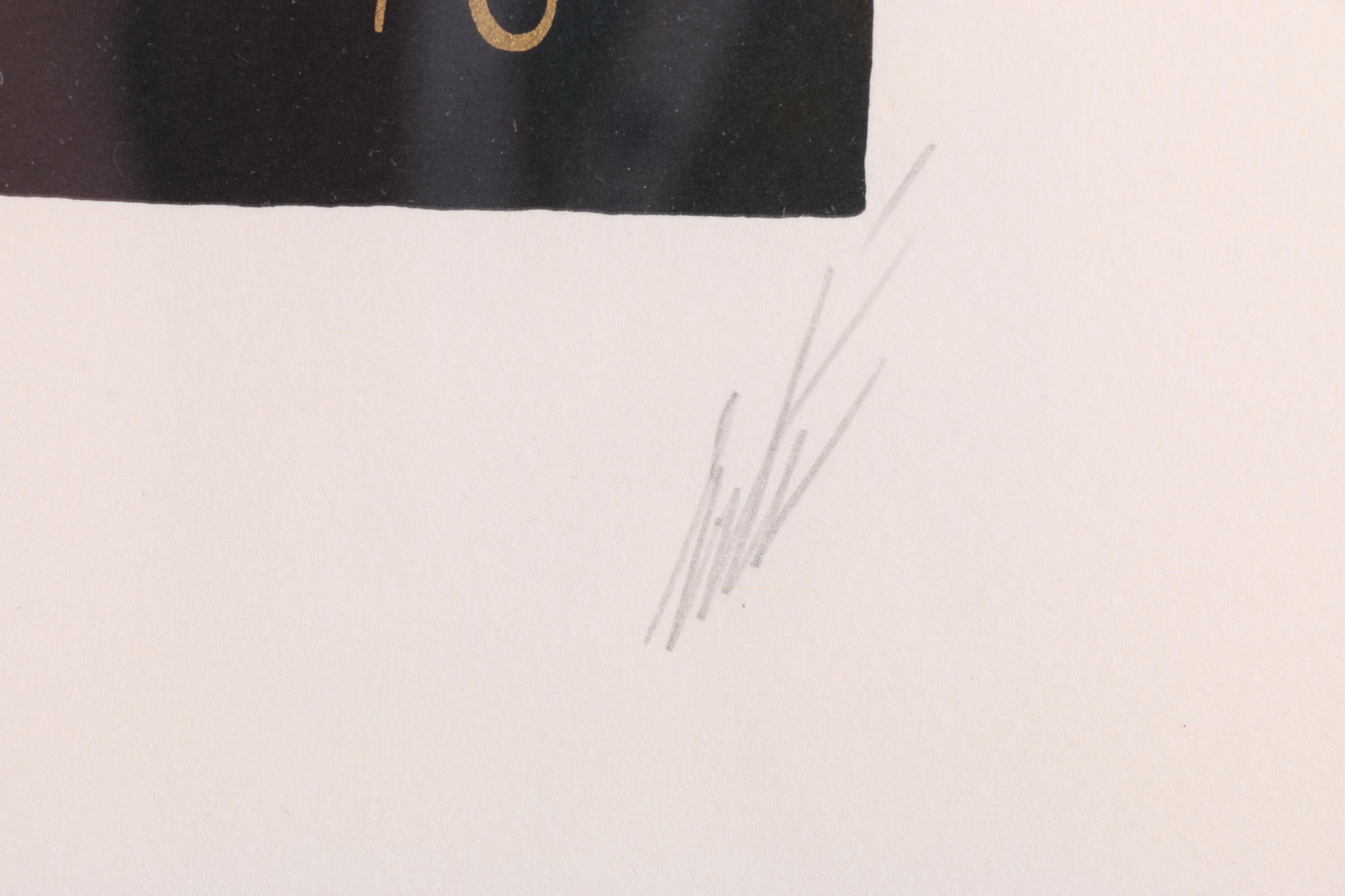 Erté Artist Proof Serigraph and Lithograph "Alphabet Letter L"