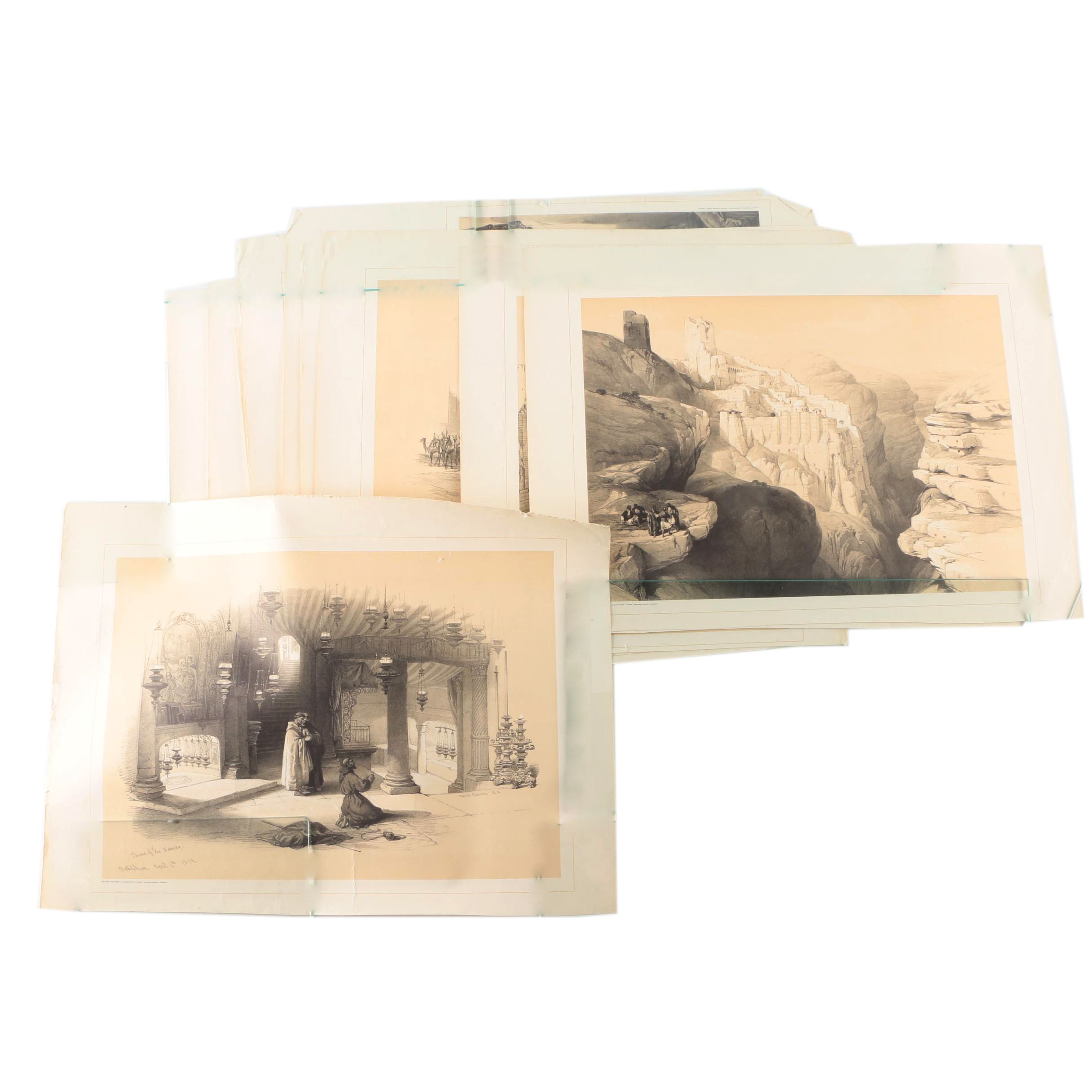 After David Roberts Offset Lithographs on Paper of the Holy Land