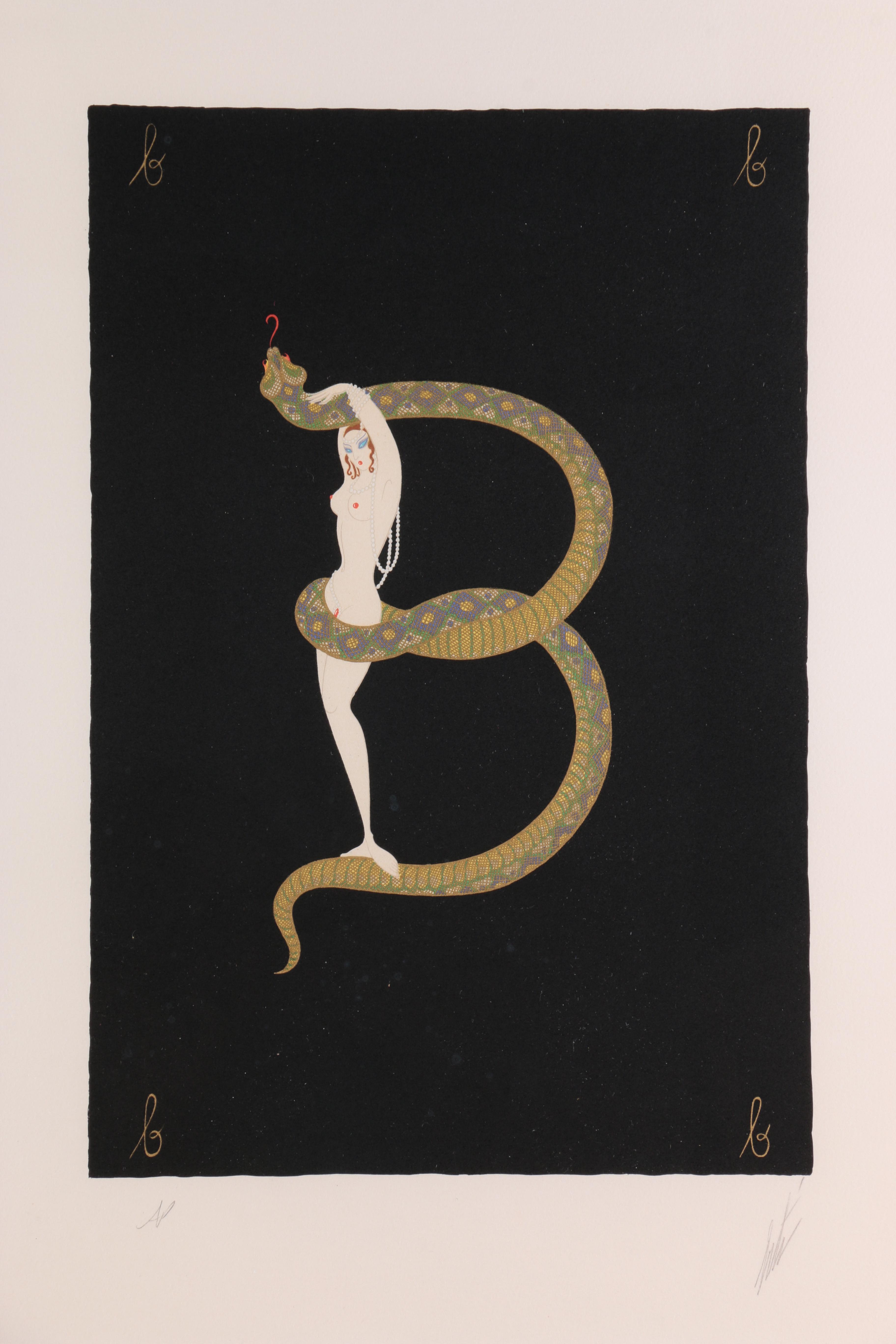 Erté Artist Proof Print on Paper "Alphabet Letter B"