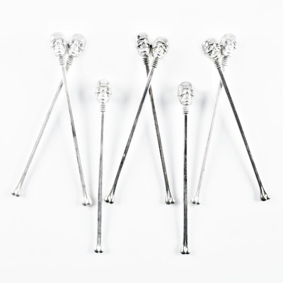 Set of Eight Skull and Bone Stir Sticks Set of Eight Skull and Bone Stir Sticks