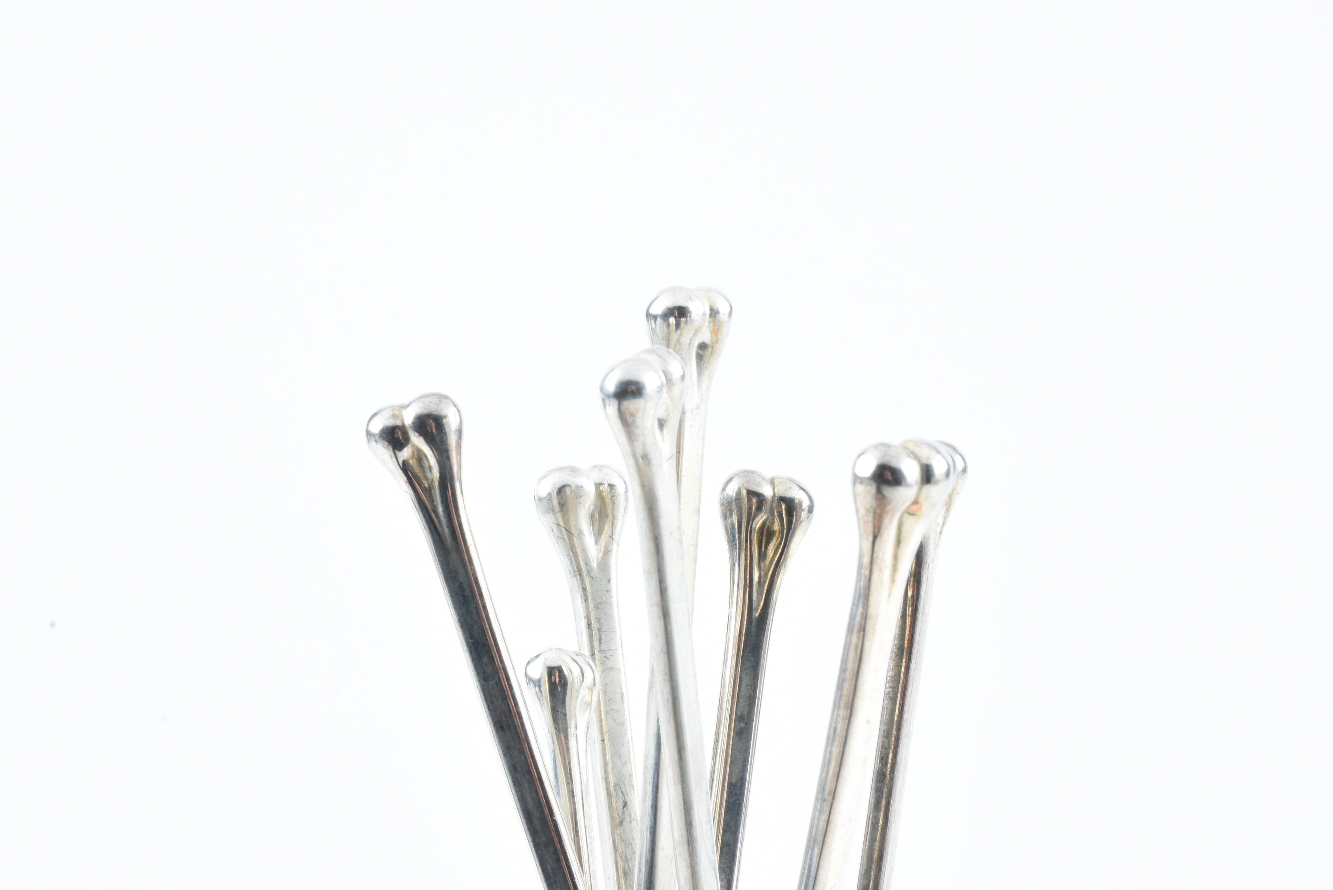 Set of Eight Skull and Bone Stir Sticks
