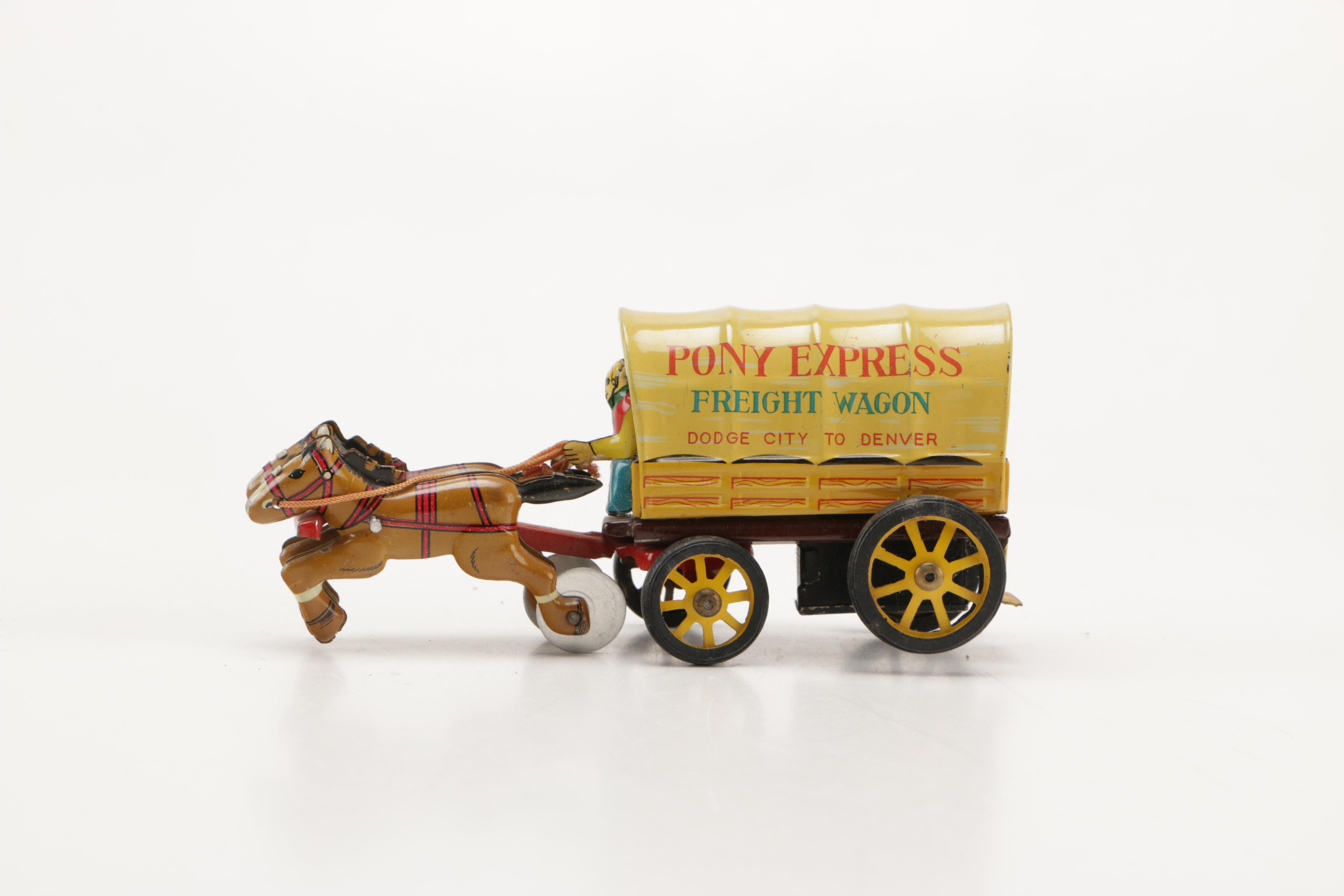 Vintage Japanese-Made Metal Friction Toys Including Linemar