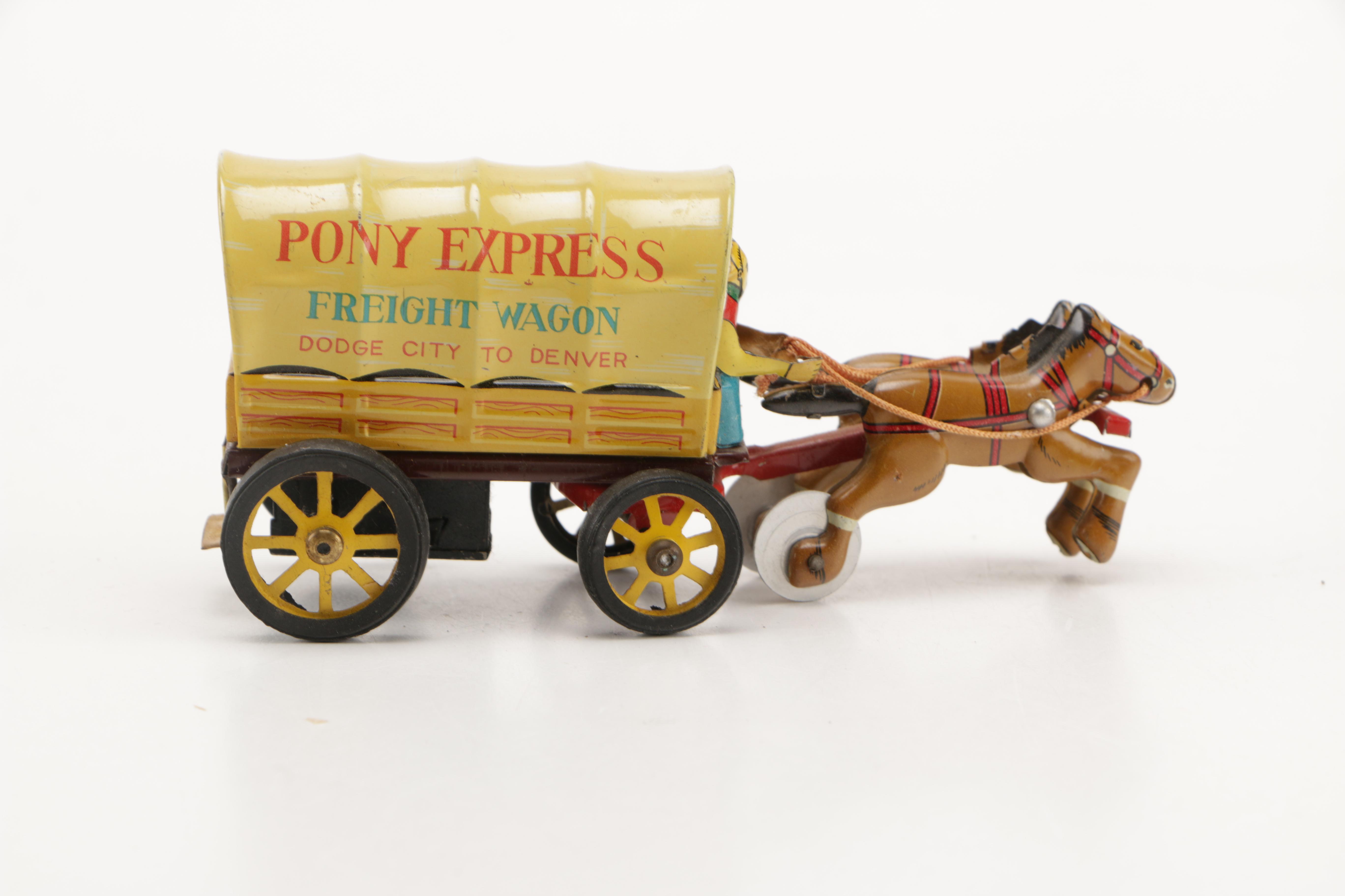 Vintage Japanese-Made Metal Friction Toys Including Linemar