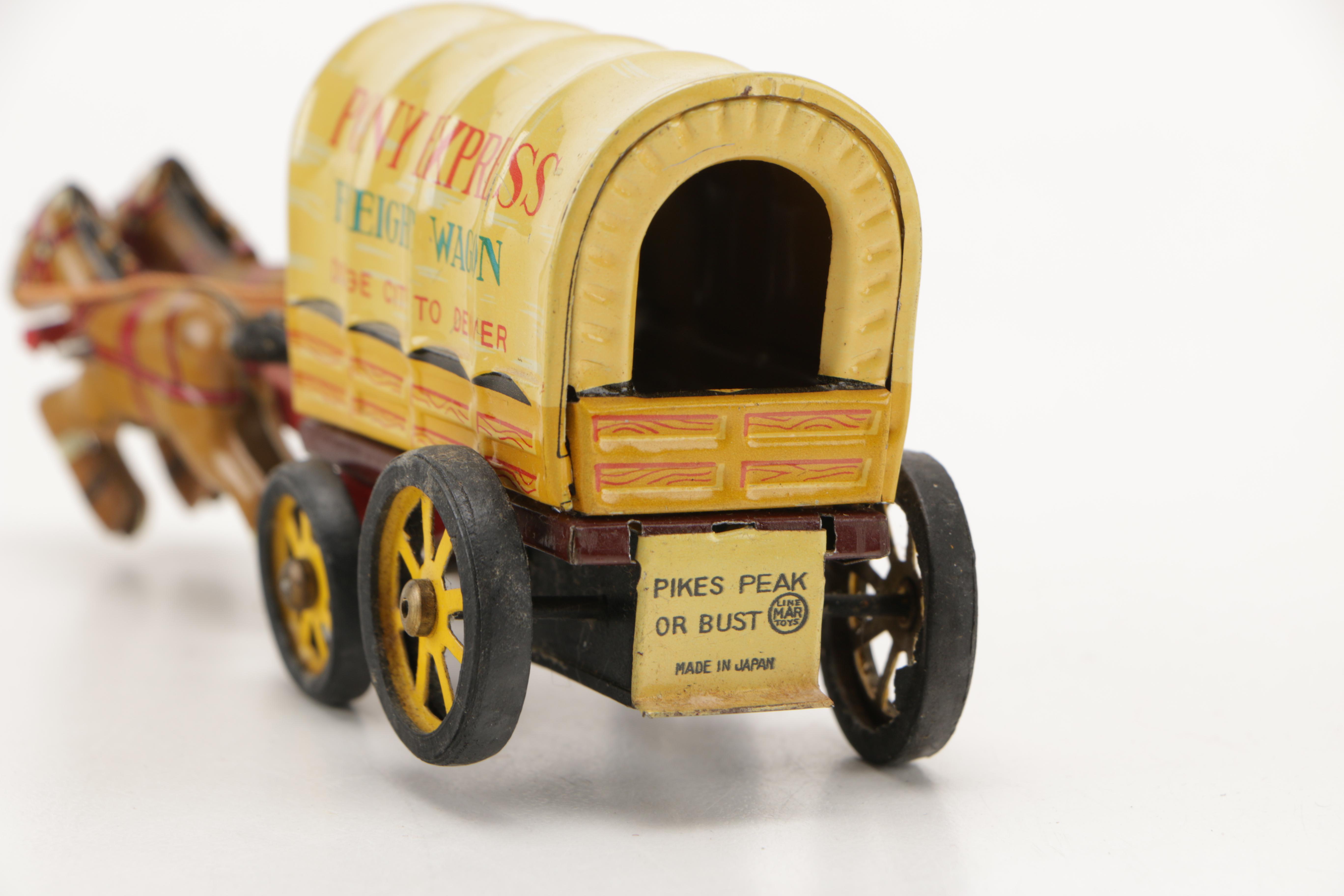 Vintage Japanese-Made Metal Friction Toys Including Linemar