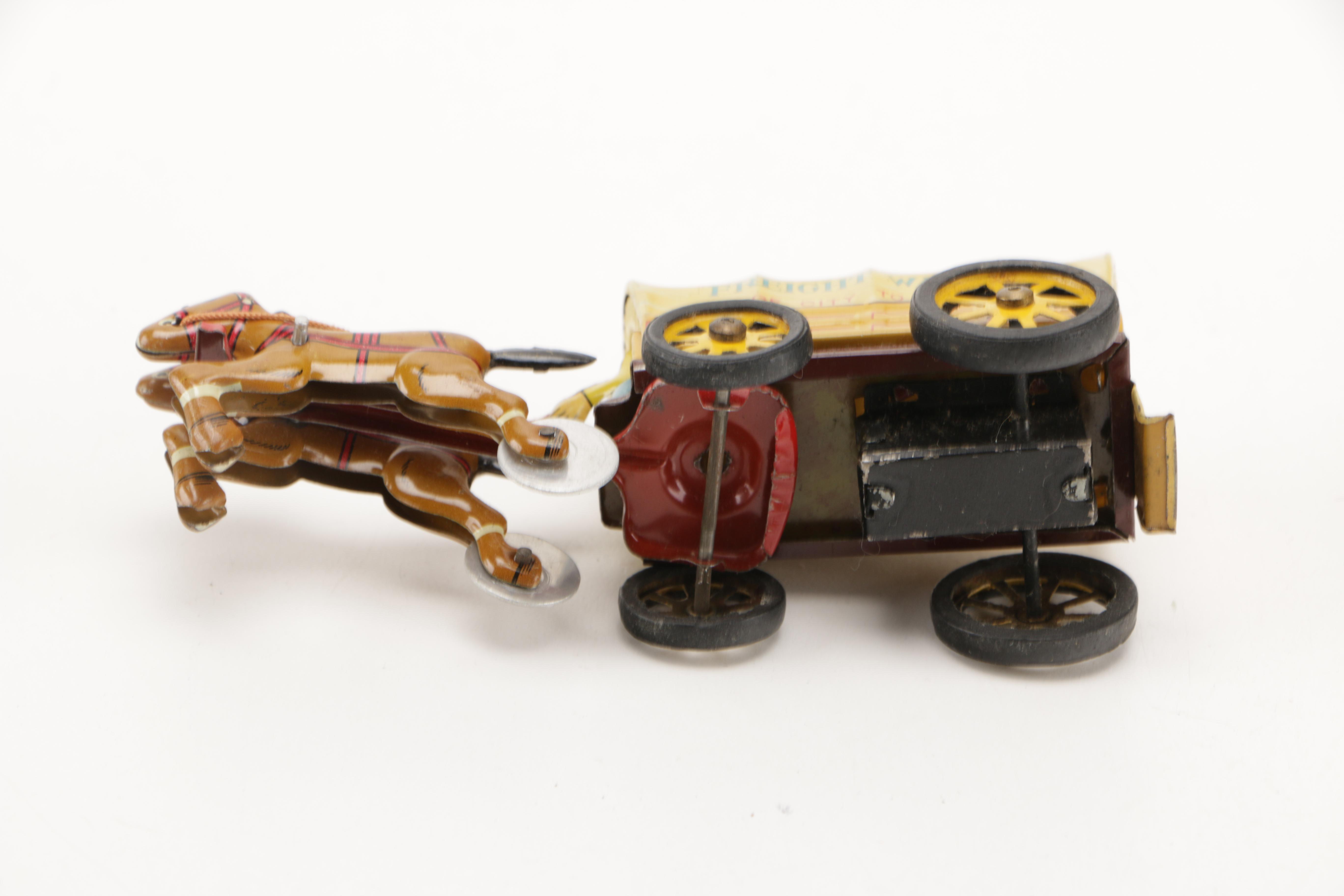 Vintage Japanese-Made Metal Friction Toys Including Linemar