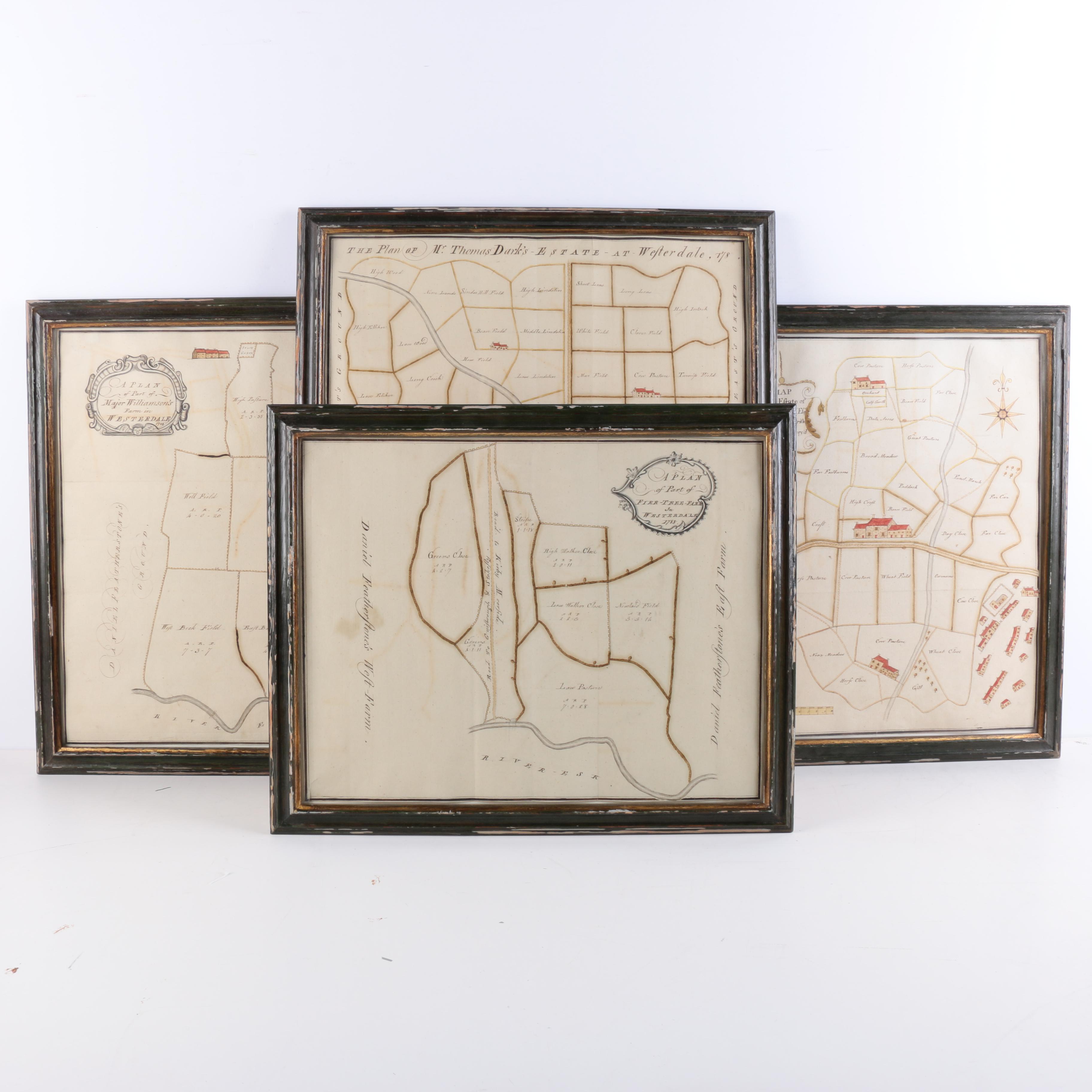 Vintage Hand Drawn Maps of Farms and Estates