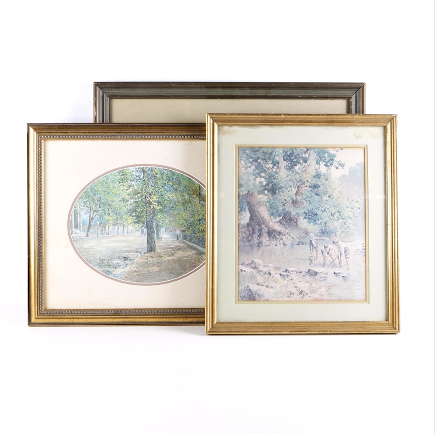Collection of Three Framed Paul Sawyier Offset Lithographs
