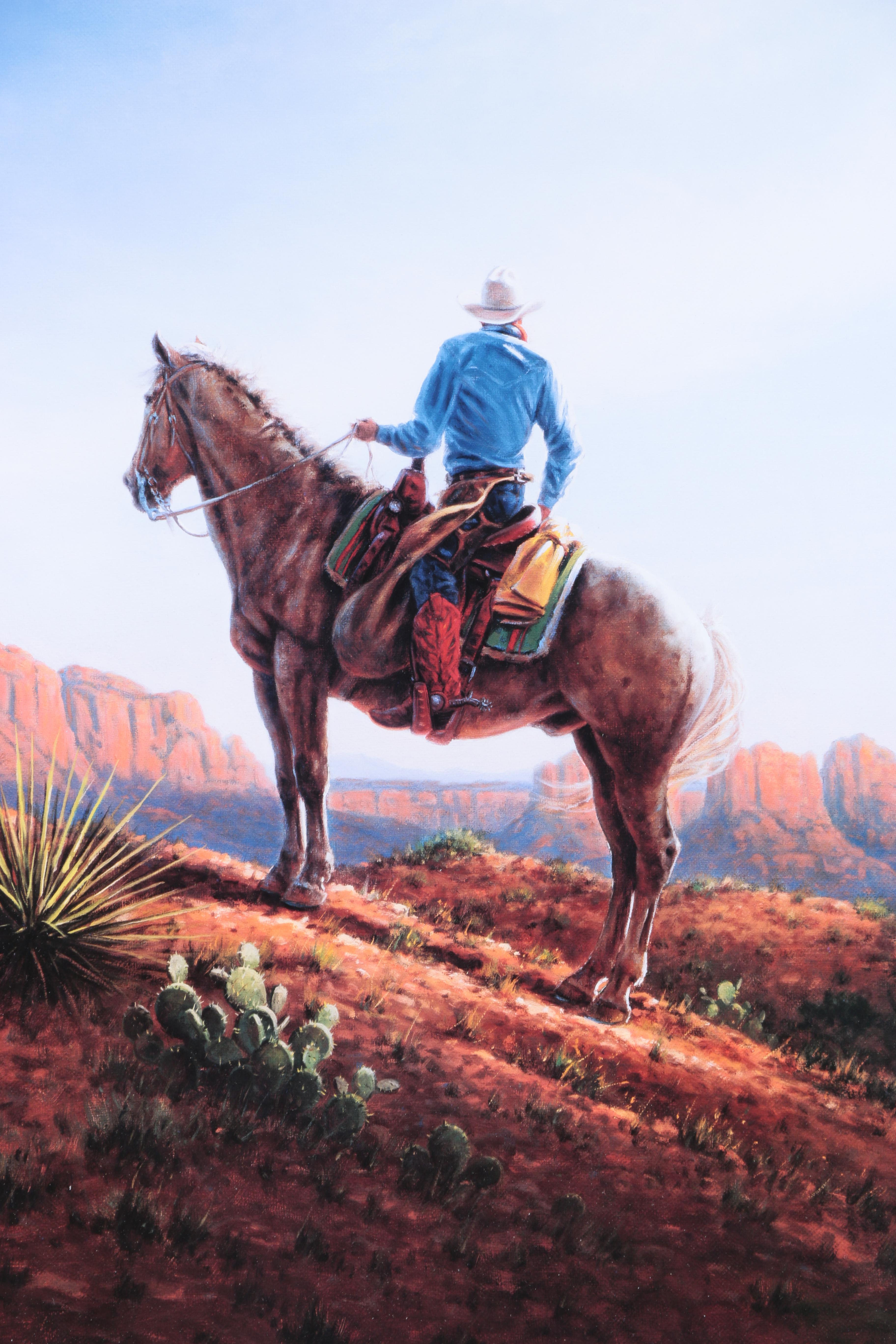 Jack Terry Offset Lithograph on Paper "A Cowboy's Faith"