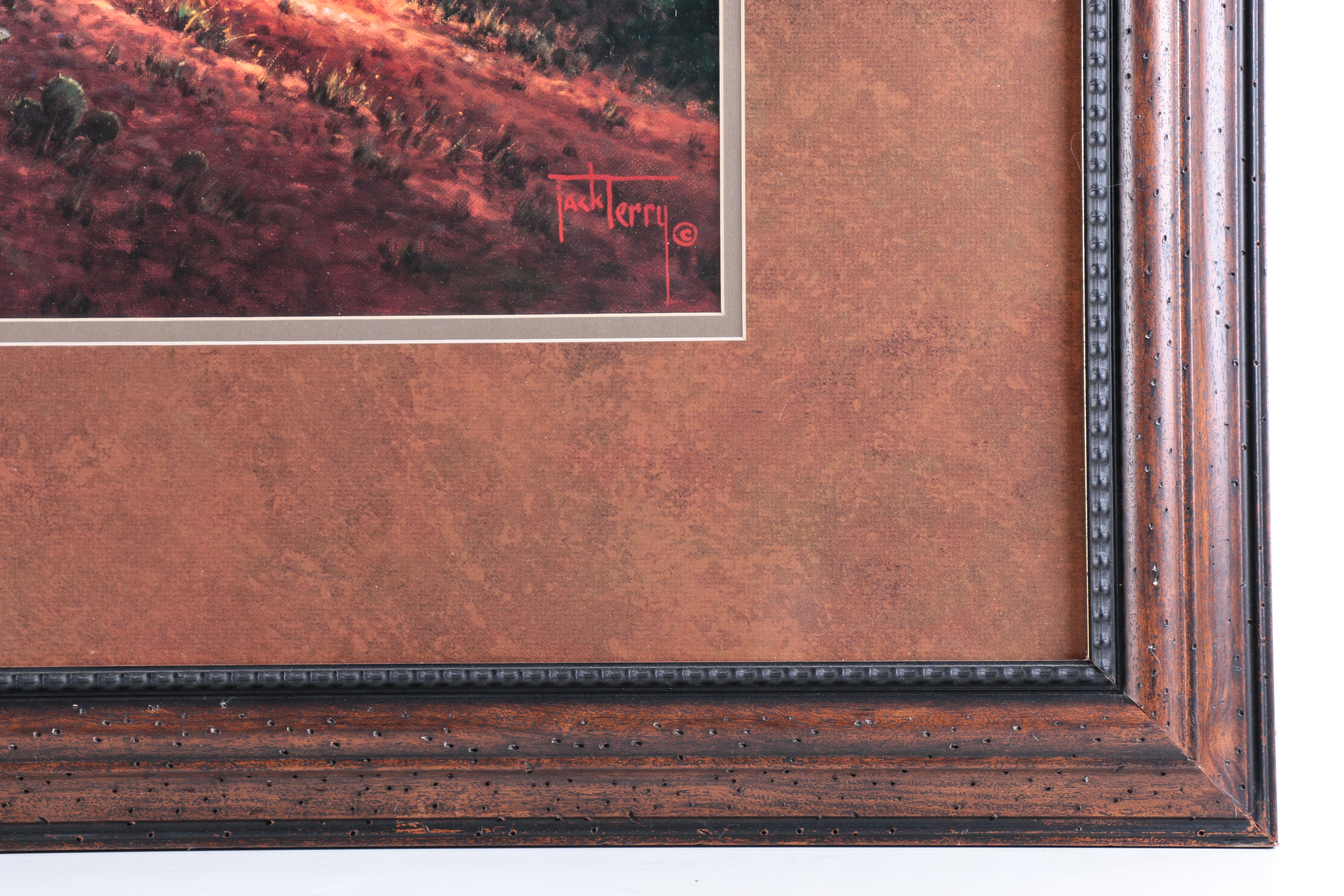 Jack Terry Offset Lithograph on Paper "A Cowboy's Faith"