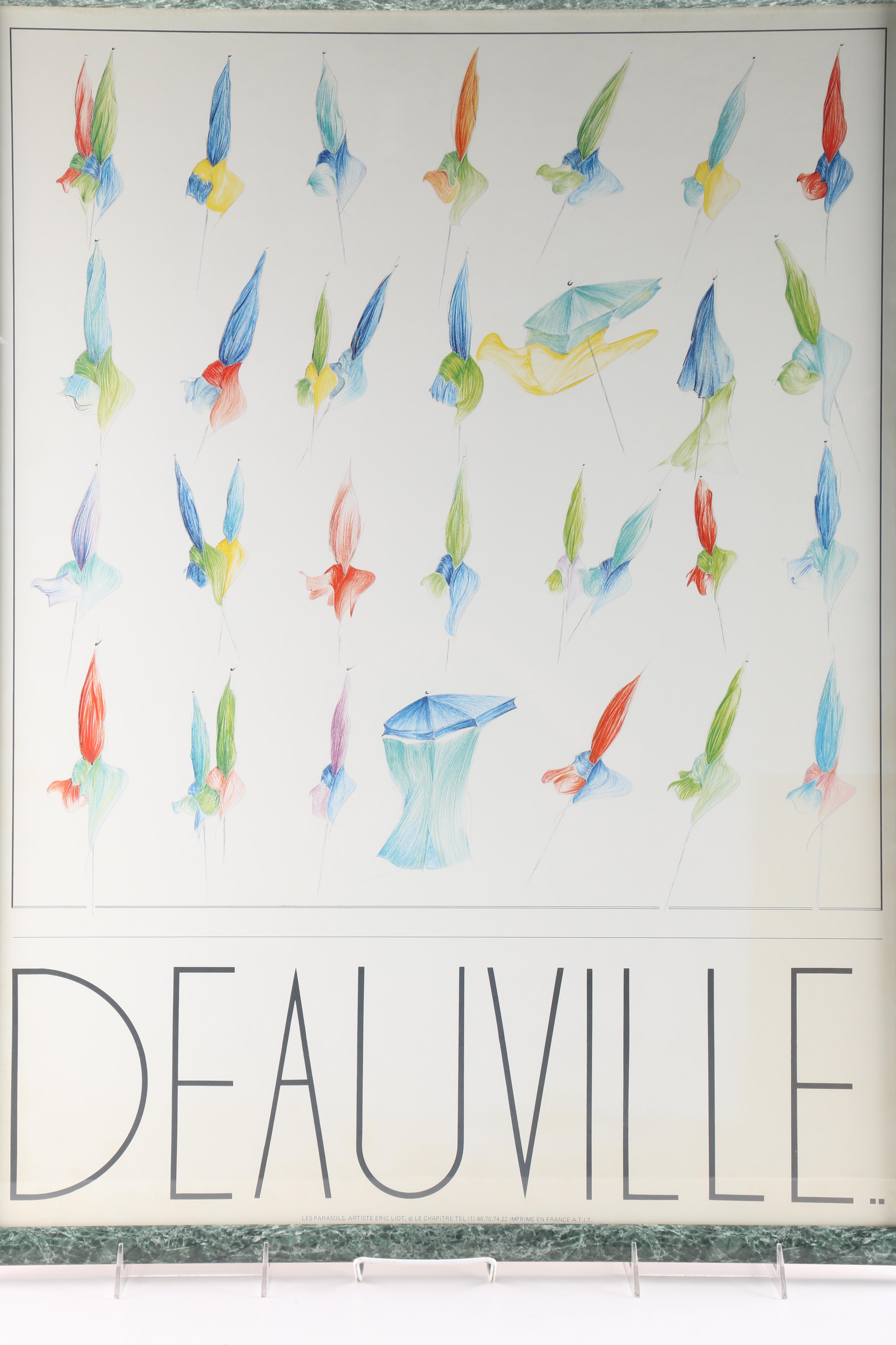 Offset Lithograph Deauville Poster After Eric Liot's "Les Parasols"
