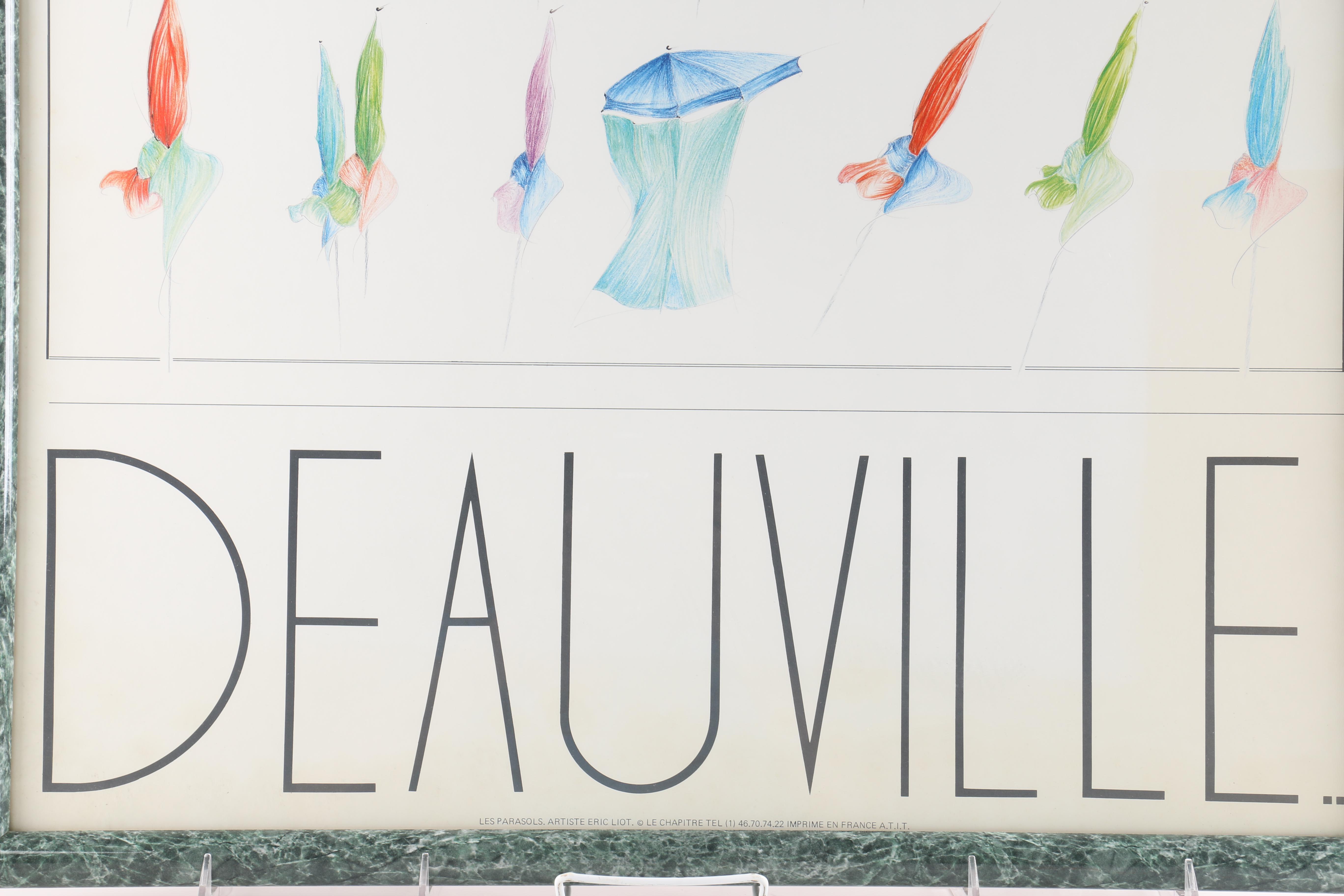 Offset Lithograph Deauville Poster After Eric Liot's "Les Parasols"