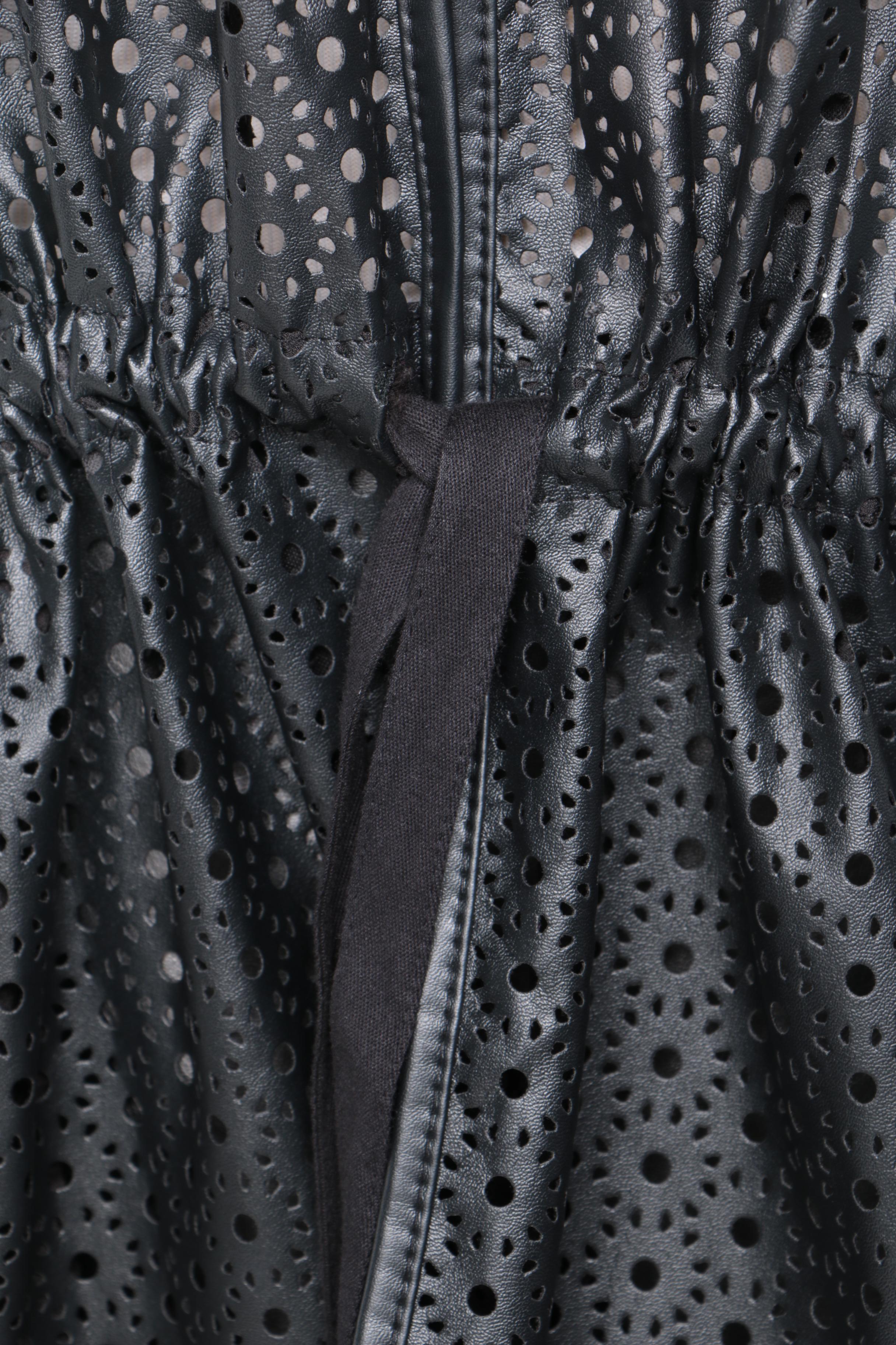 Calvin Klein Faux Leather Tunic Jacket with Lord & Taylor Leather Skirt