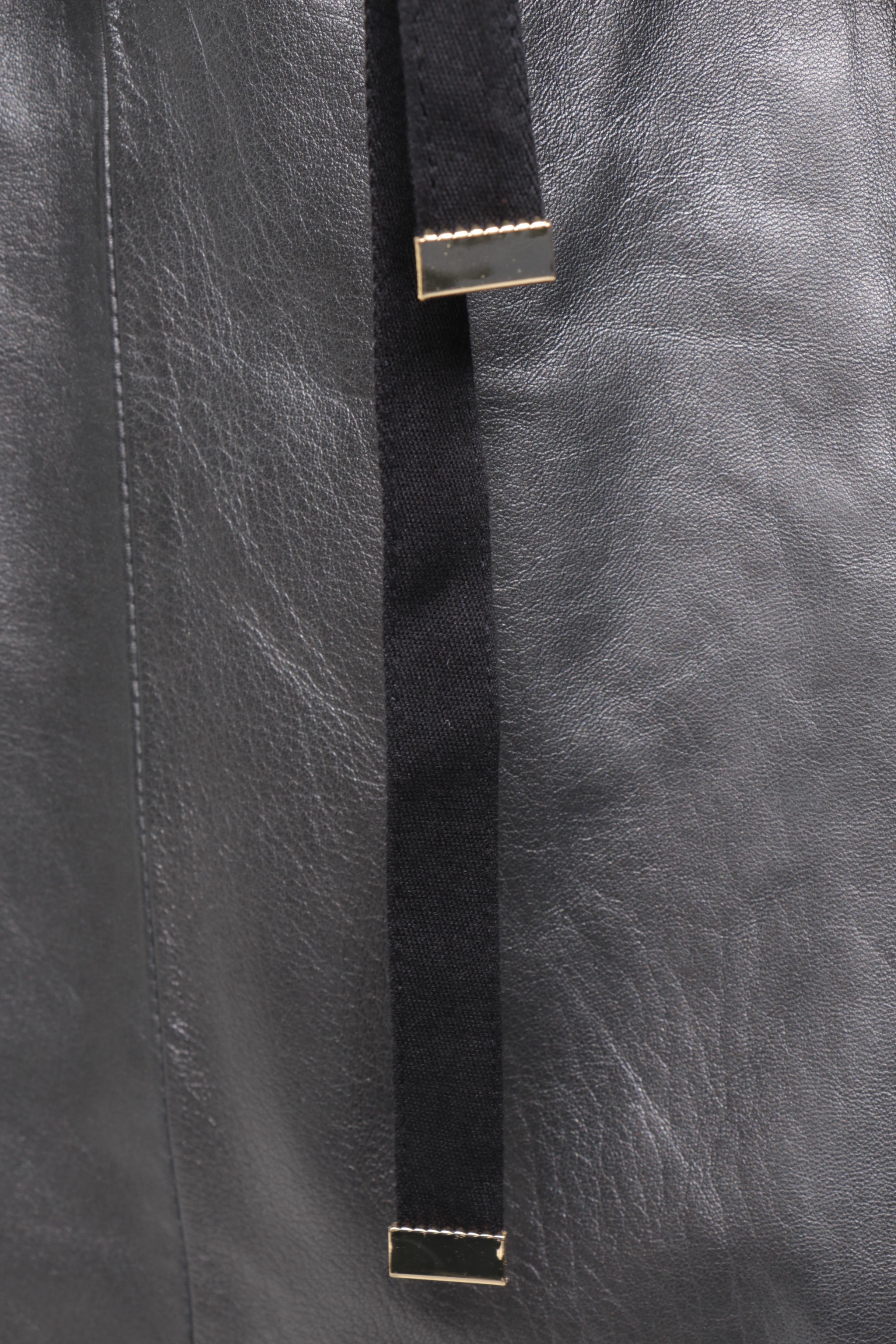 Calvin Klein Faux Leather Tunic Jacket with Lord & Taylor Leather Skirt