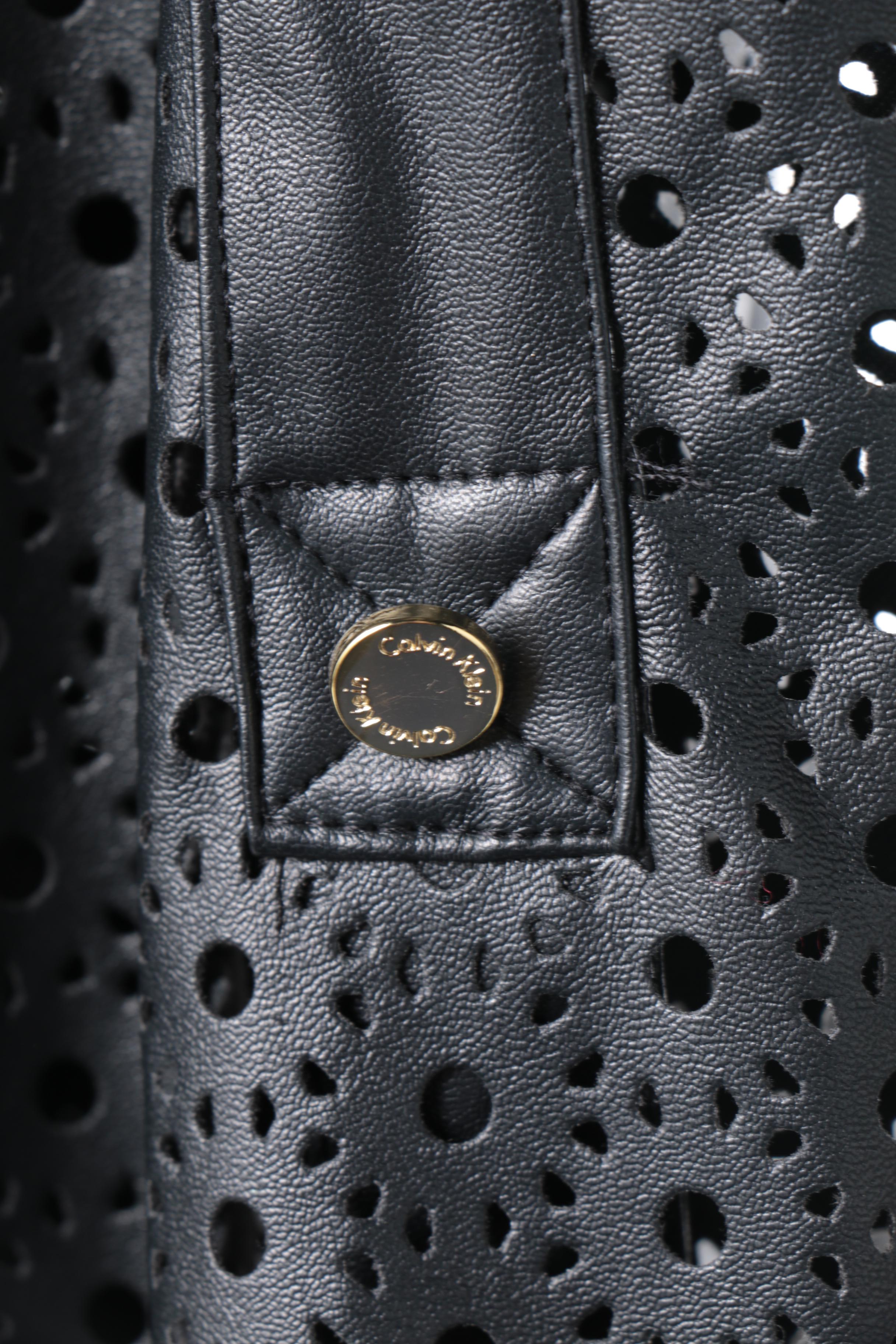 Calvin Klein Faux Leather Tunic Jacket with Lord & Taylor Leather Skirt