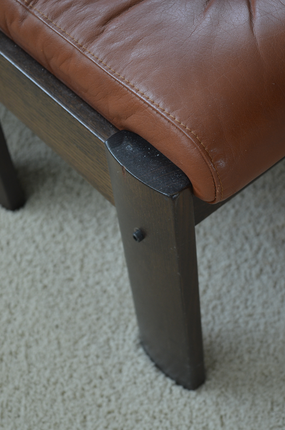 Danish Modern Leather Stressless Amigo Reclining Chair & Ottoman Grouping by Ekornes