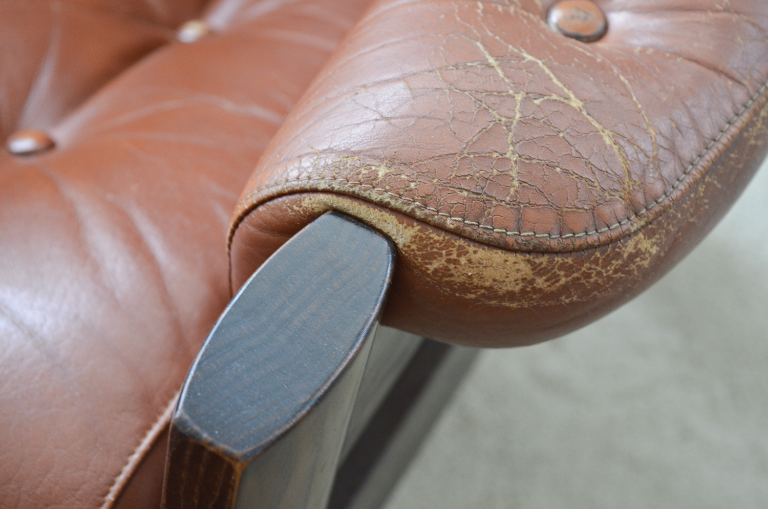 Danish Modern Leather Stressless Amigo Reclining Chair & Ottoman Grouping by Ekornes