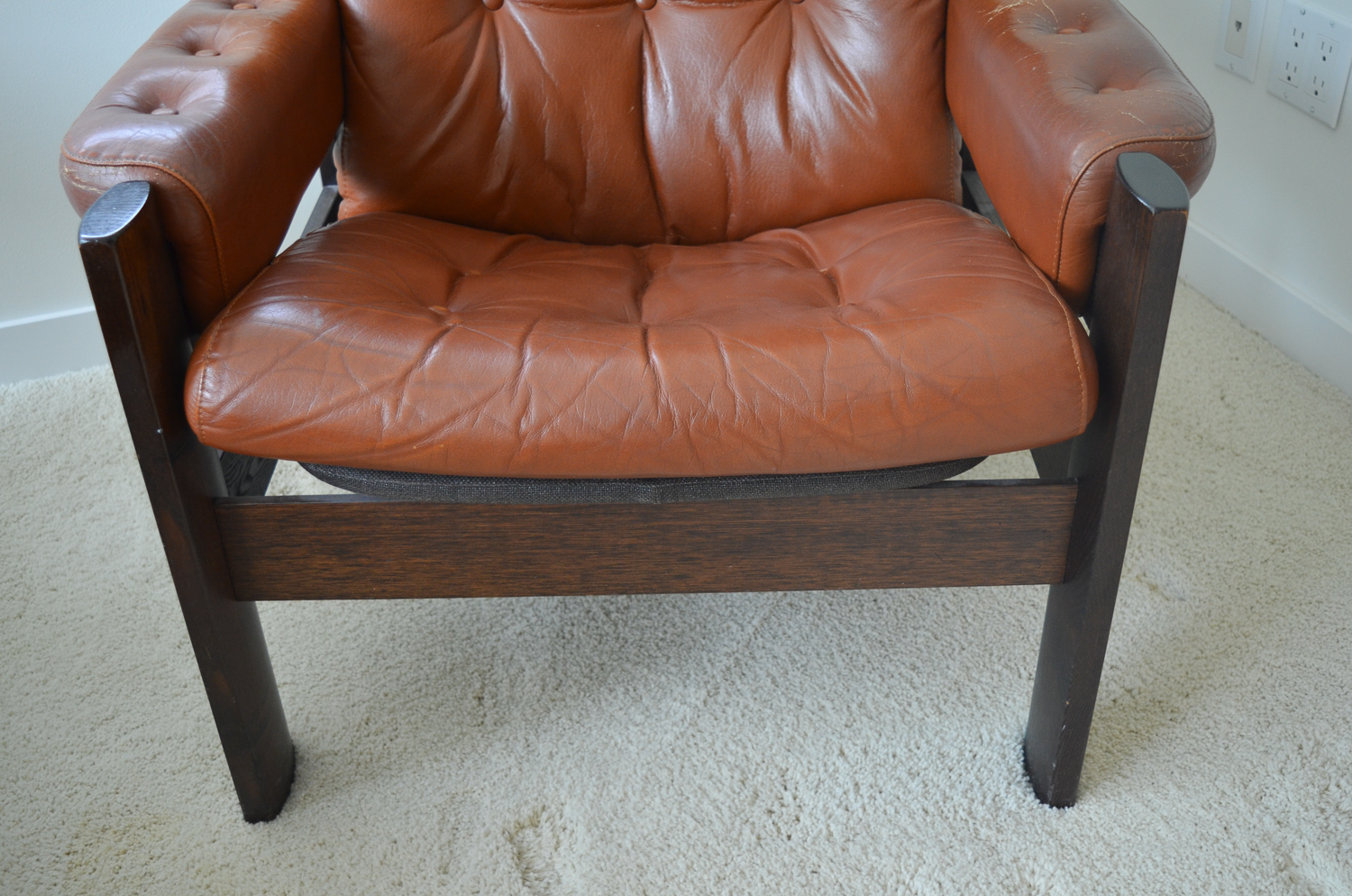 Danish Modern Leather Stressless Amigo Reclining Chair & Ottoman Grouping by Ekornes