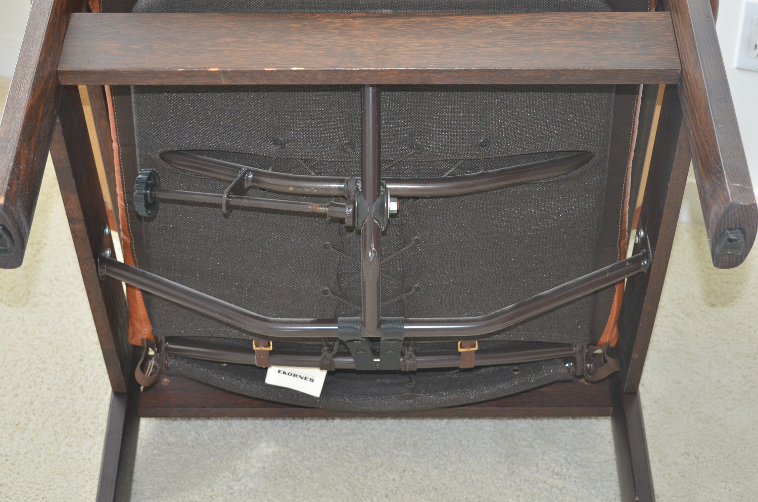 Danish Modern Leather Stressless Amigo Reclining Chair & Ottoman Grouping by Ekornes