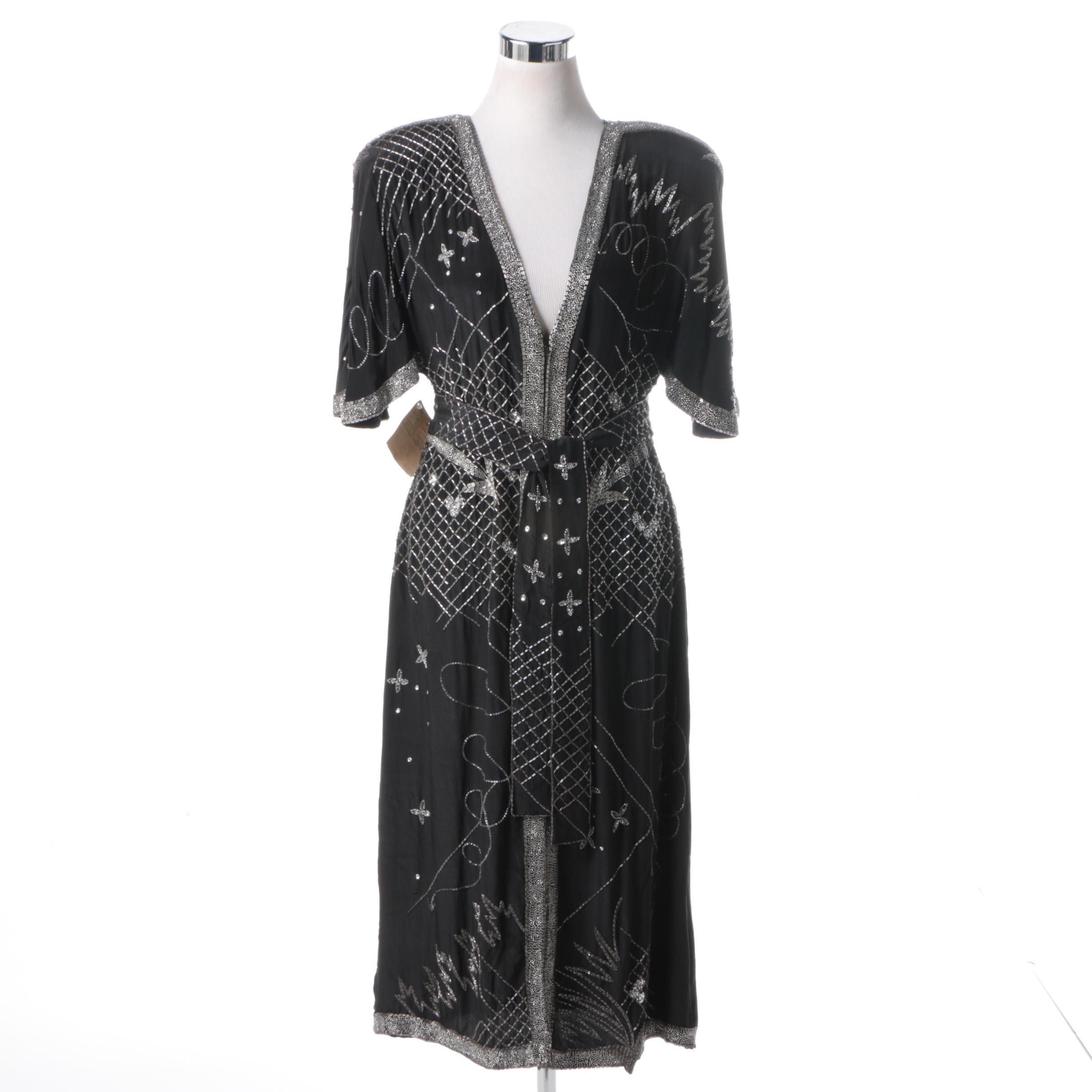 Neiman Marcus Black Embellished  Dress