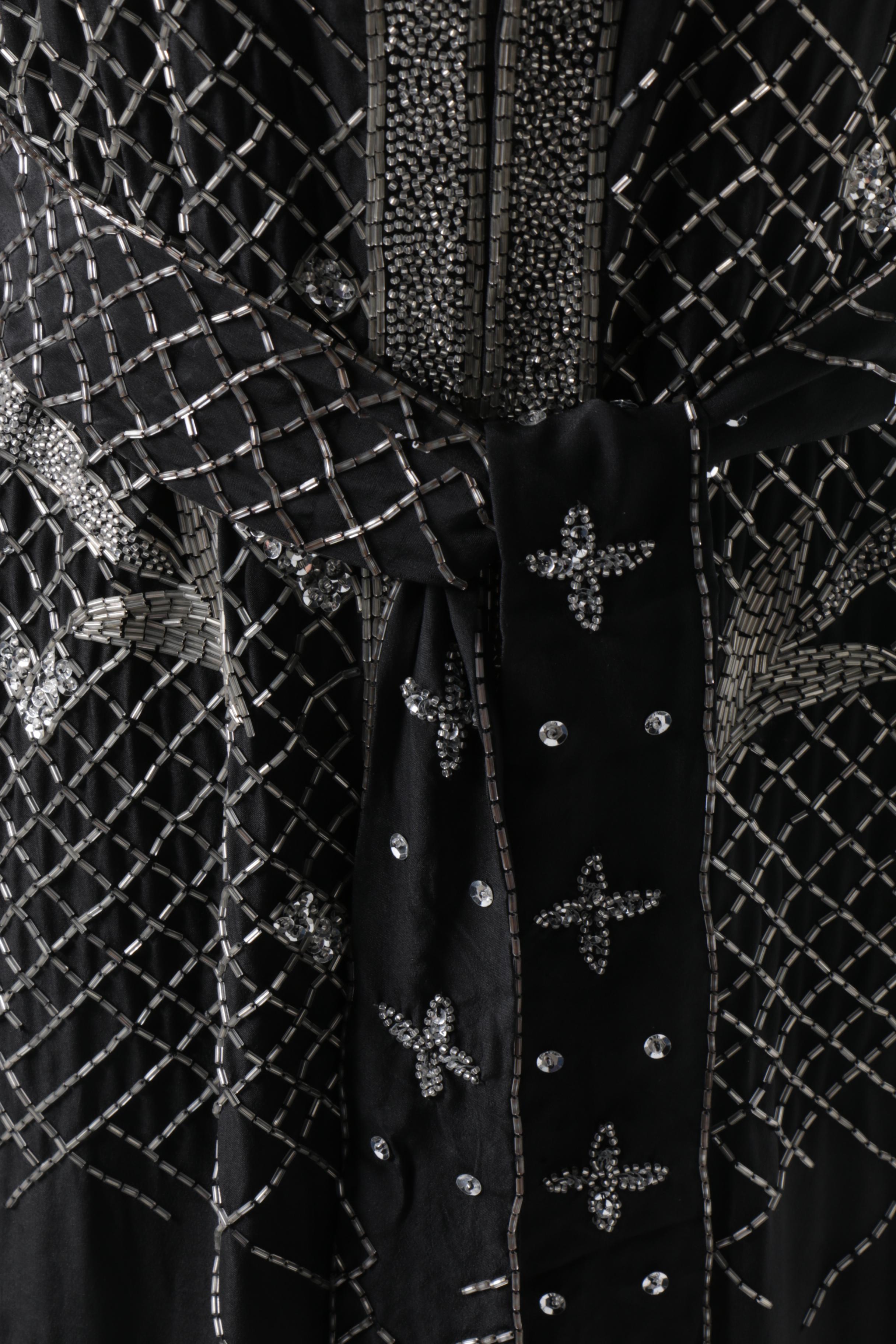 Neiman Marcus Black Embellished  Dress