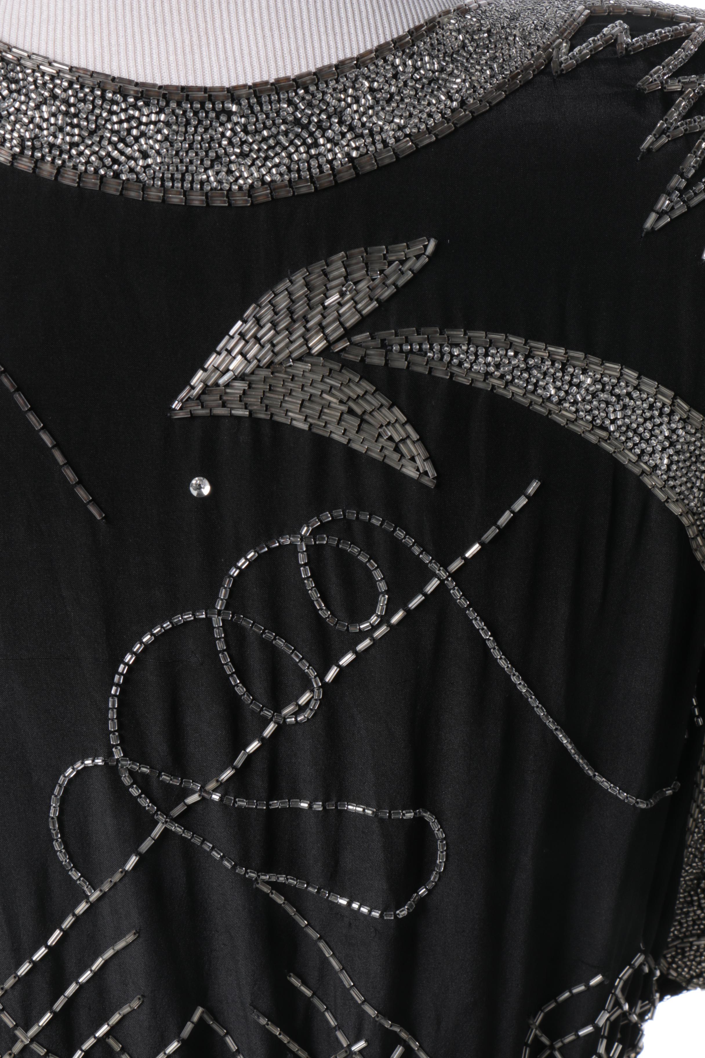 Neiman Marcus Black Embellished  Dress