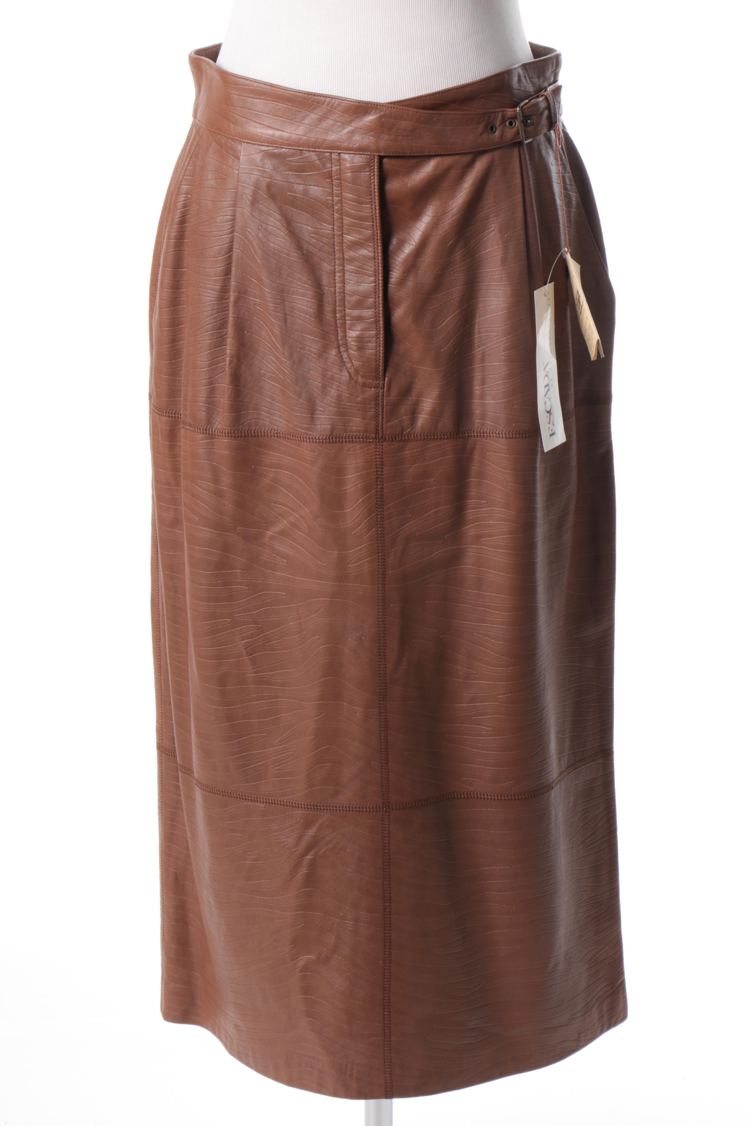 Escada Leather Skirt