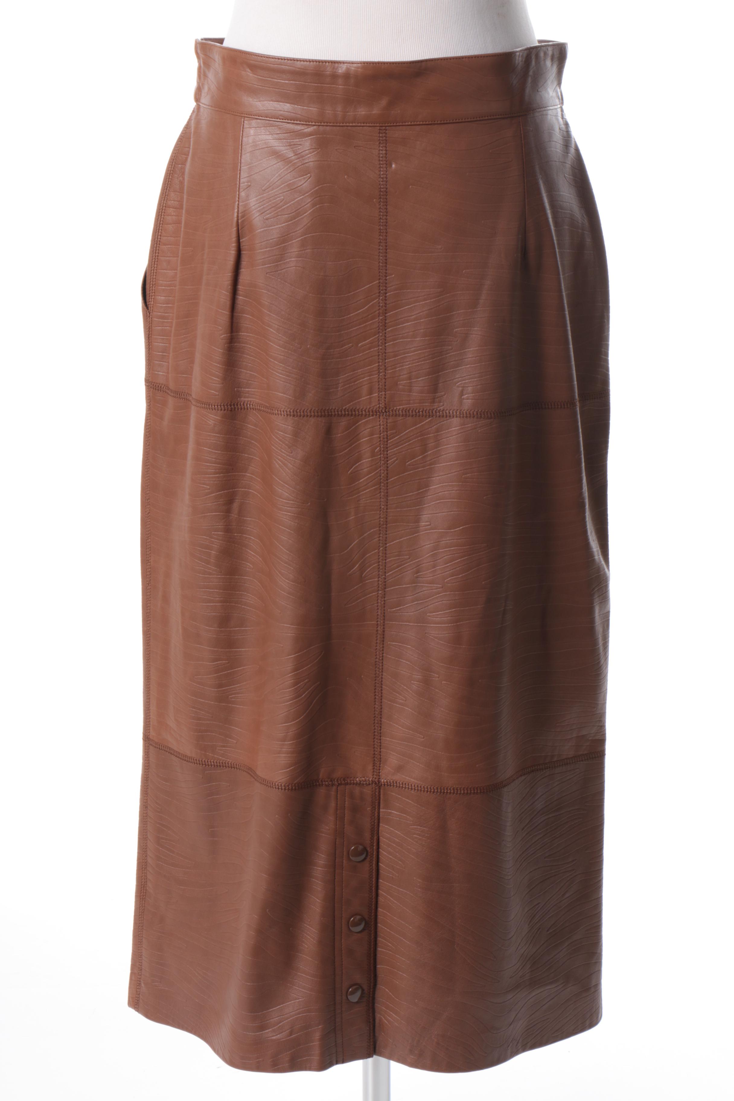Escada Leather Skirt