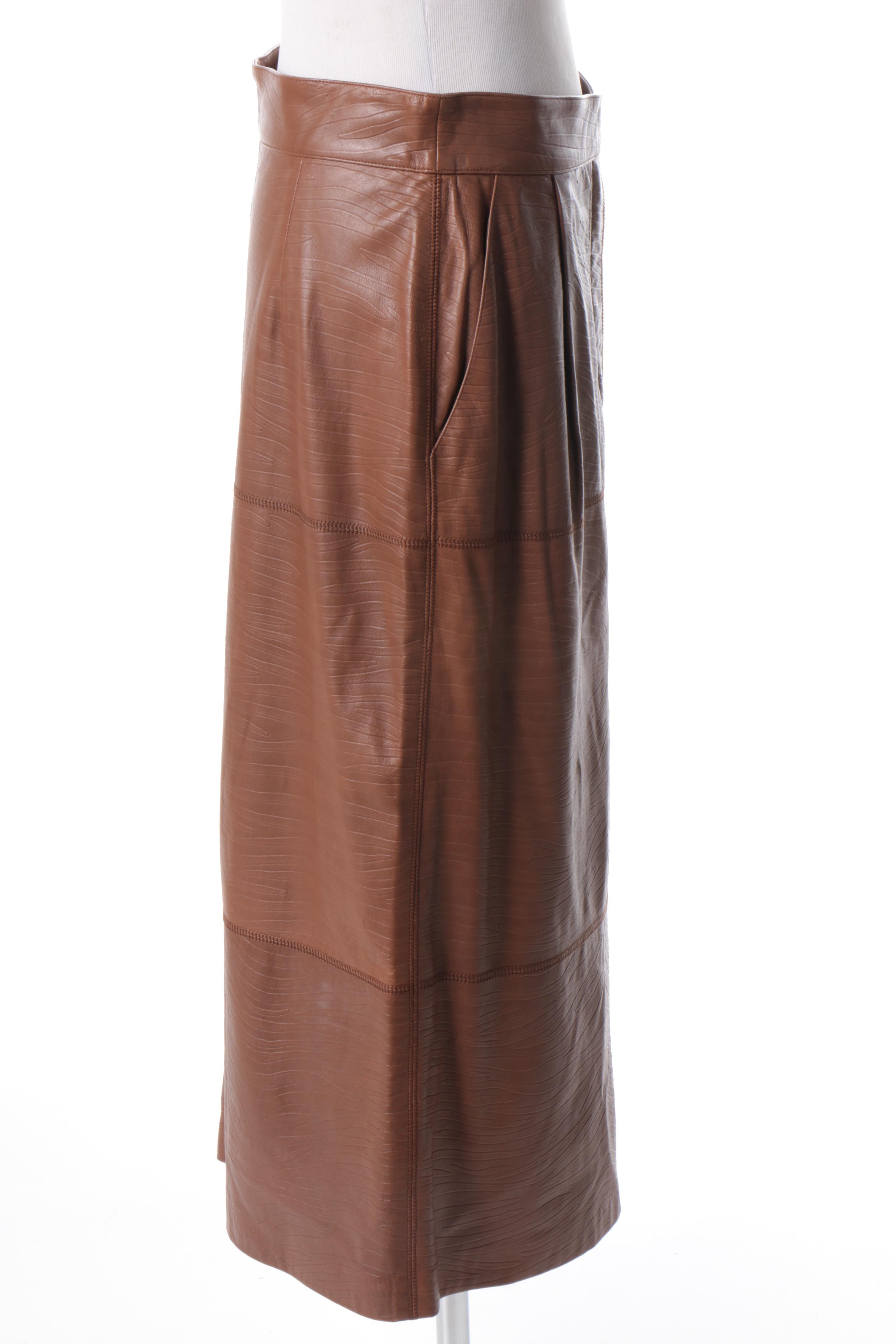 Escada Leather Skirt