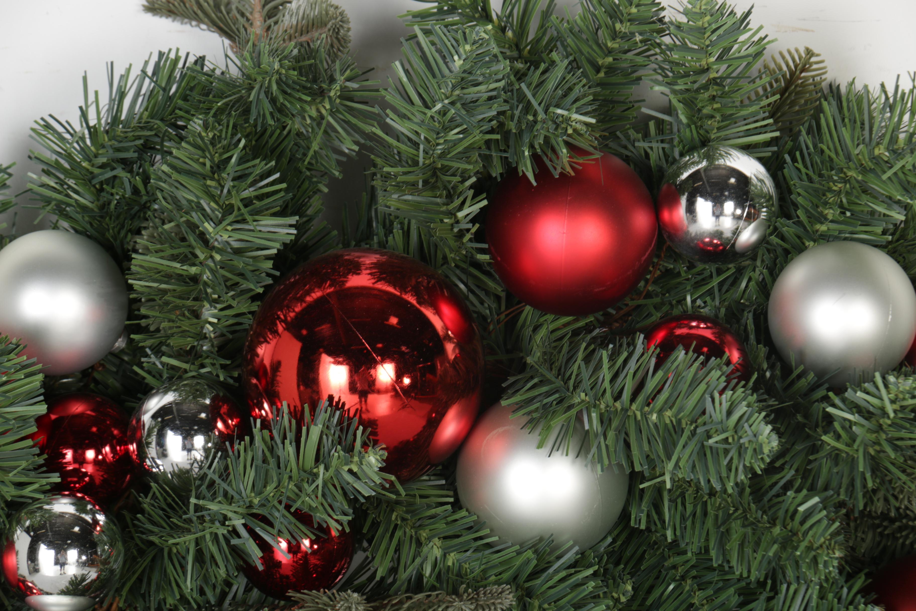 Pottery Barn Holiday Wreaths With Ornaments