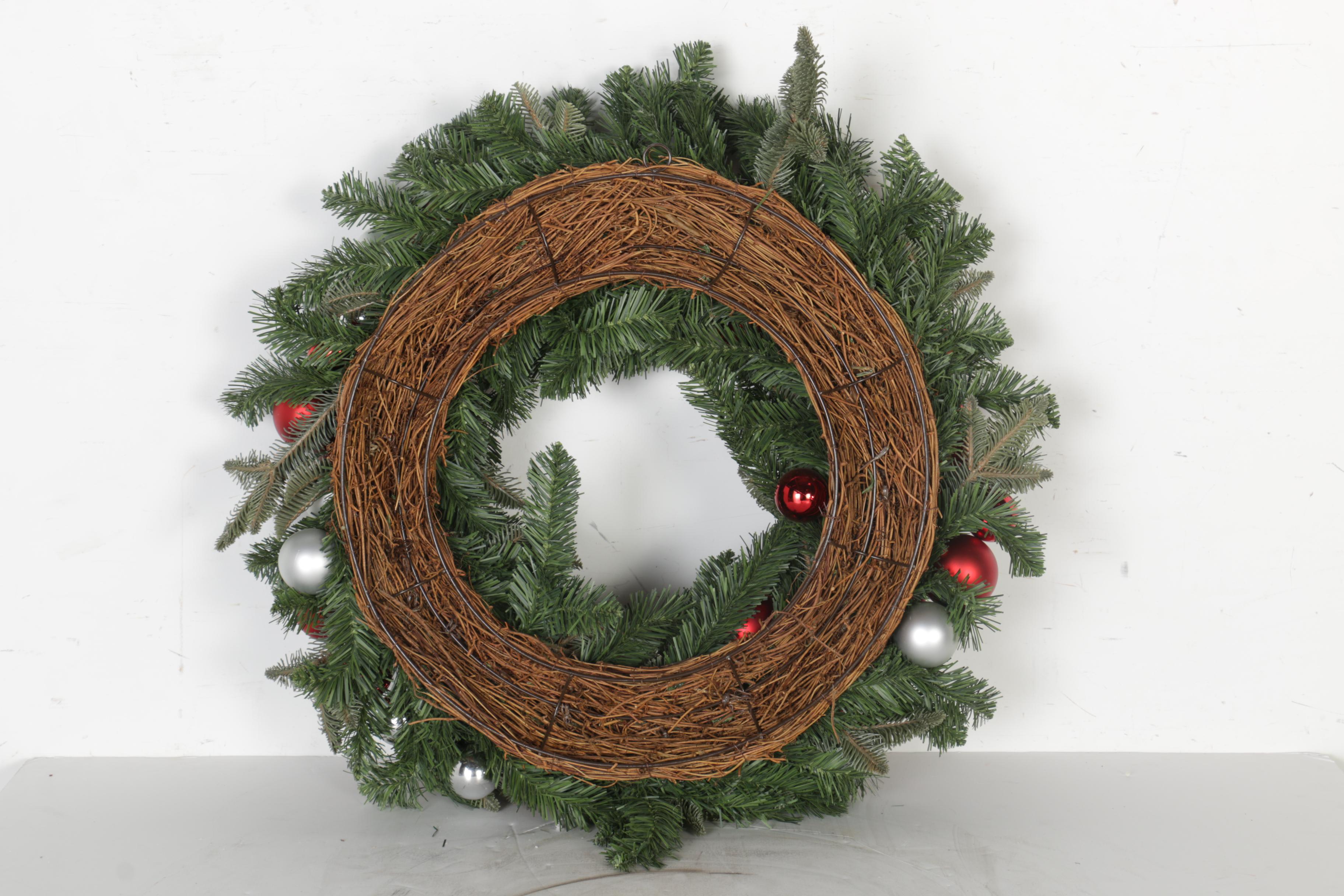 Pottery Barn Holiday Wreaths With Ornaments