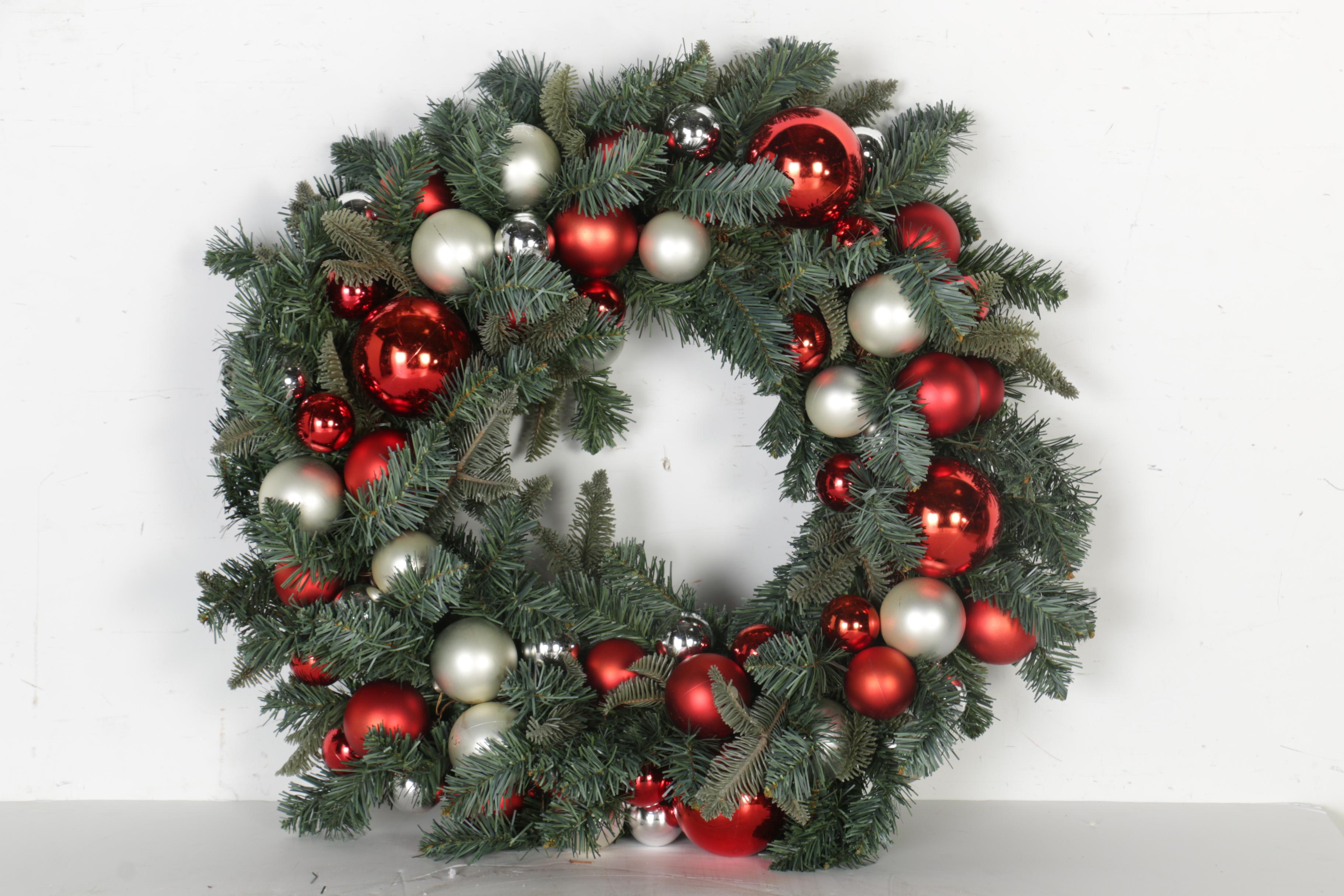 Pottery Barn Holiday Wreaths With Ornaments