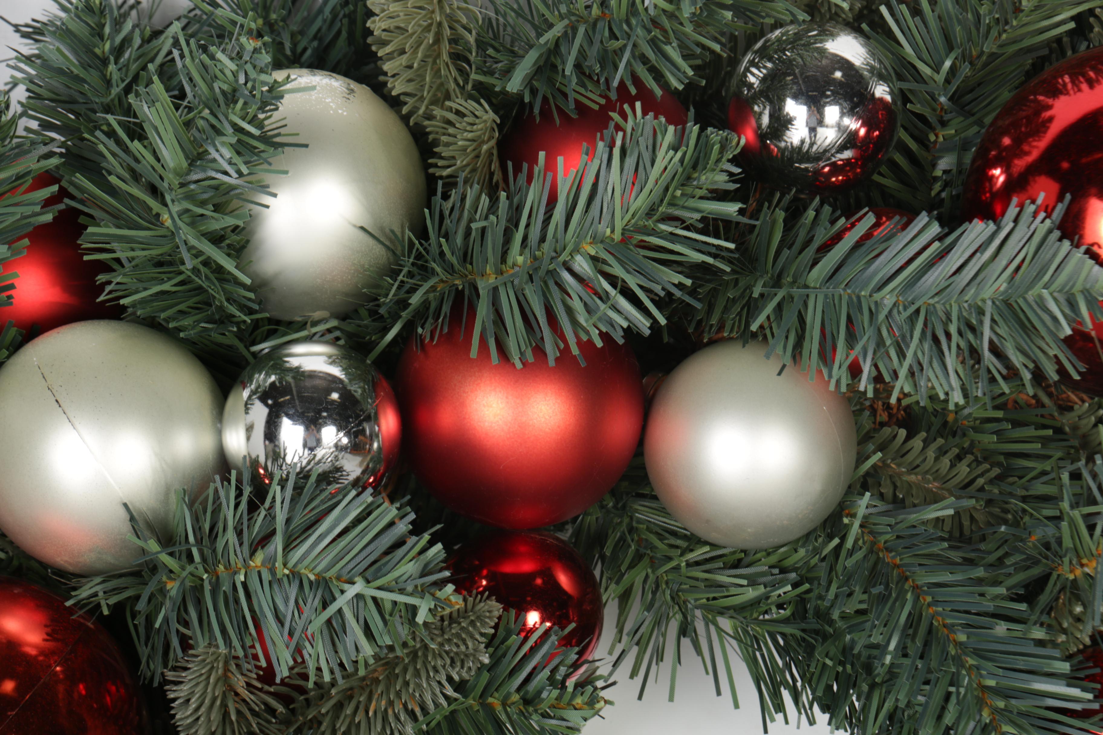 Pottery Barn Holiday Wreaths With Ornaments