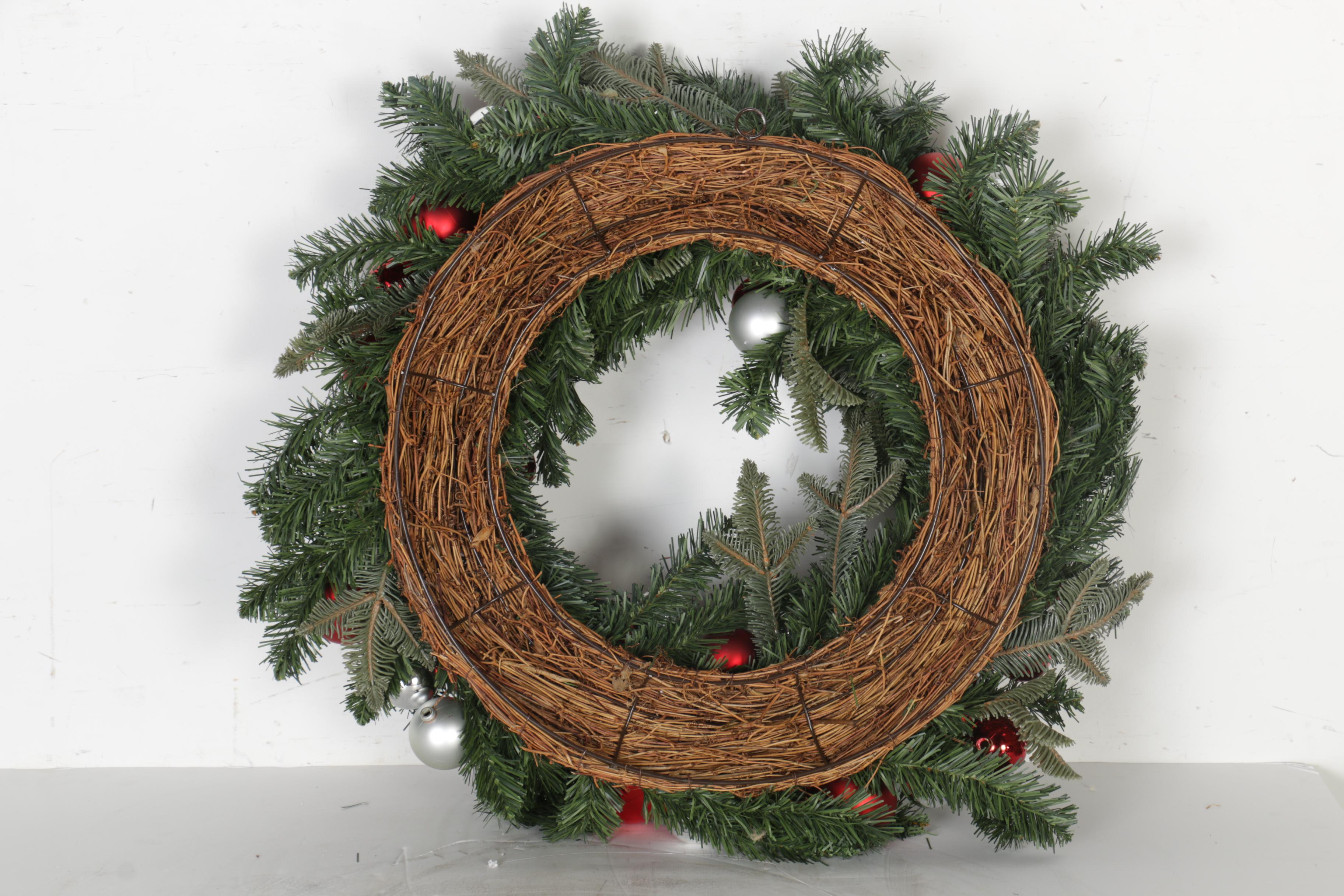 Pottery Barn Holiday Wreaths With Ornaments