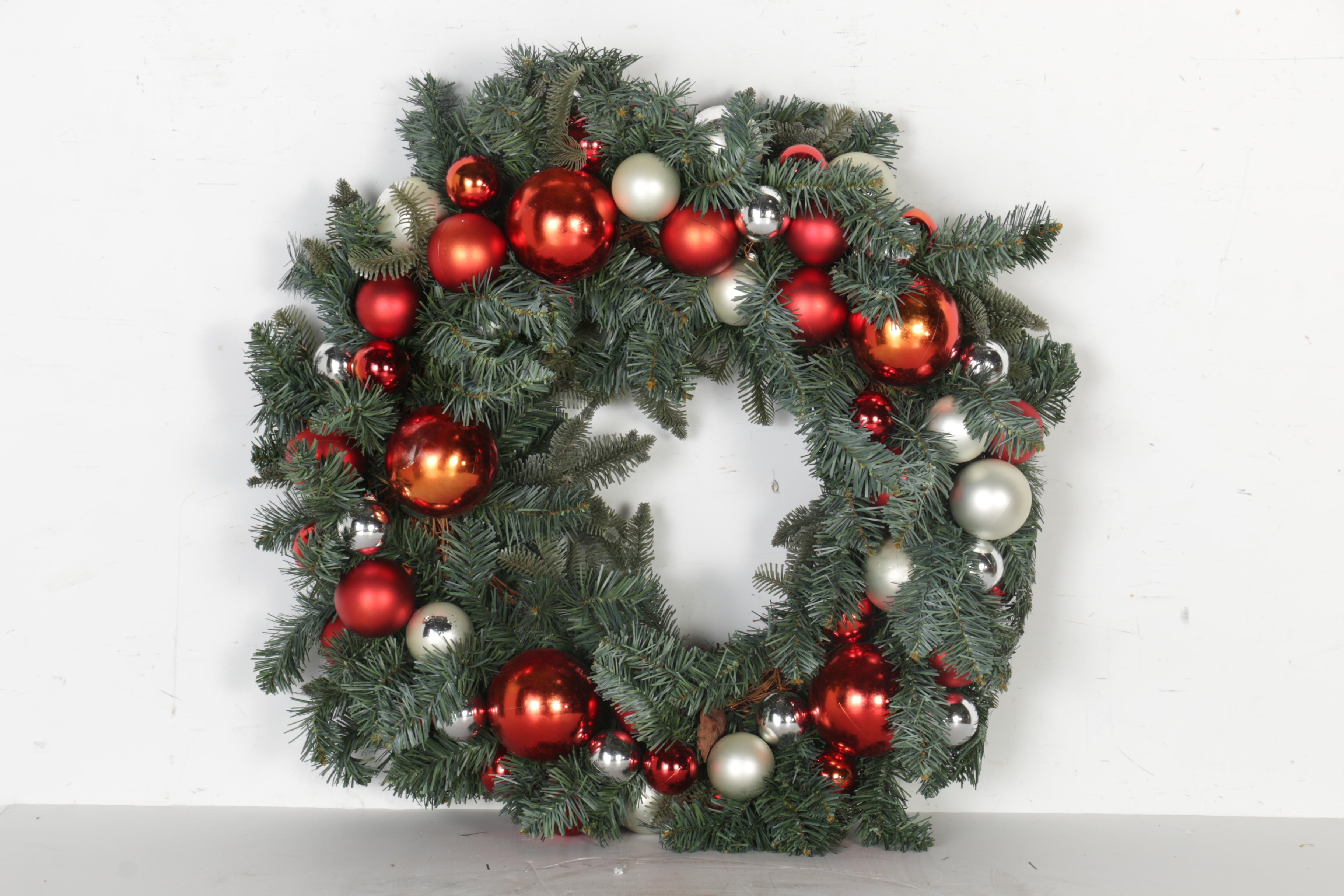 Pottery Barn Holiday Wreaths With Ornaments
