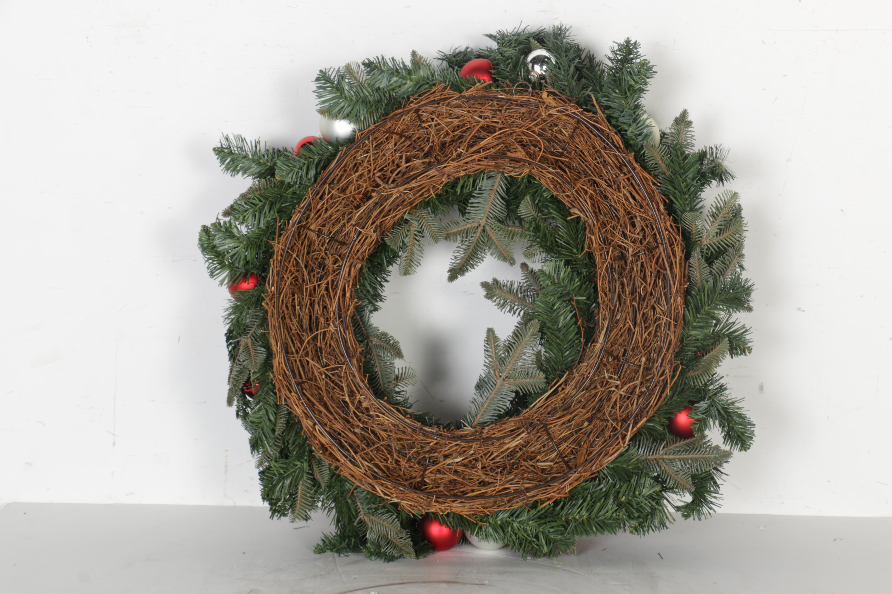 Pottery Barn Holiday Wreaths With Ornaments