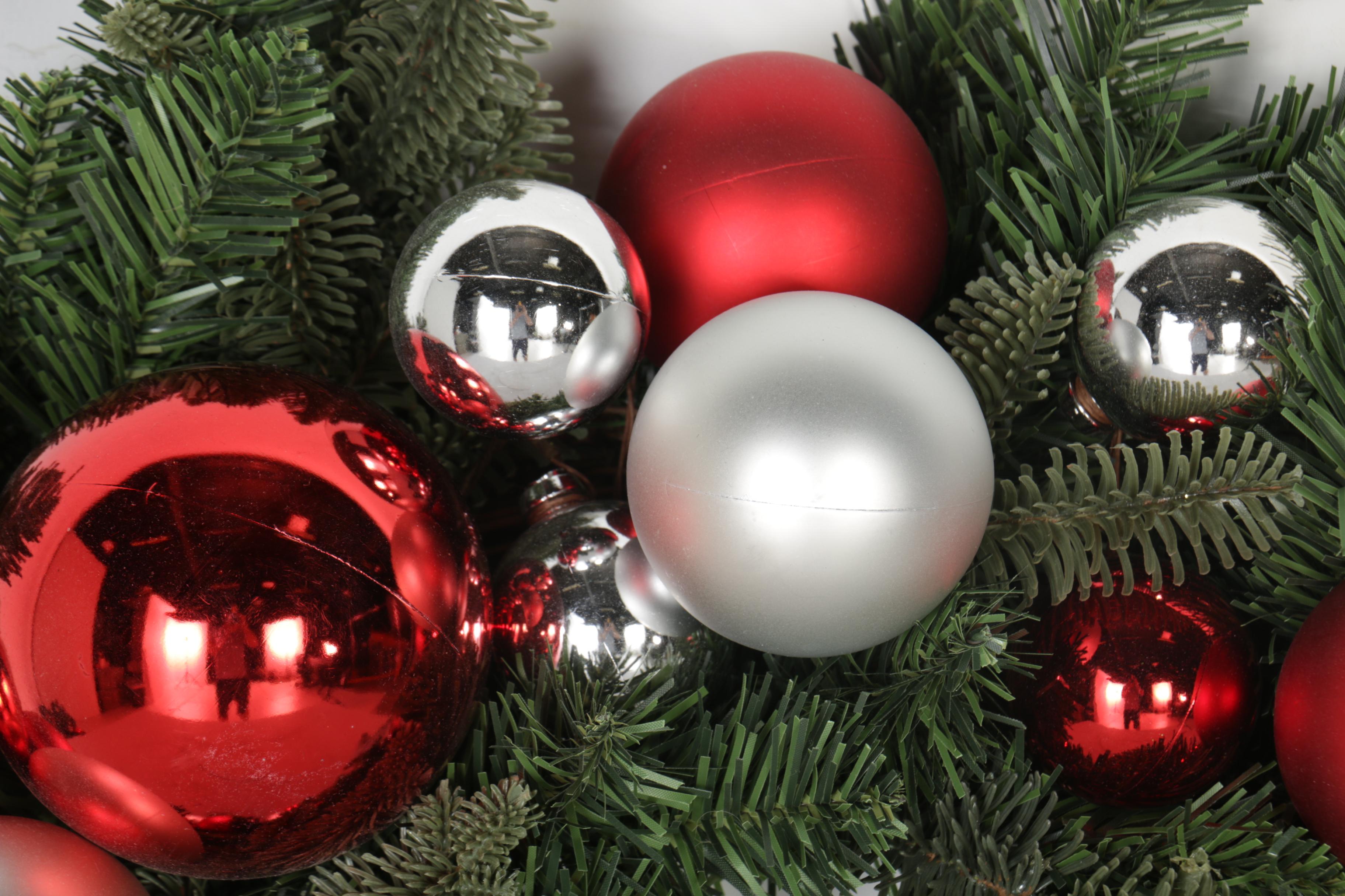 Pottery Barn Holiday Wreaths With Ornaments