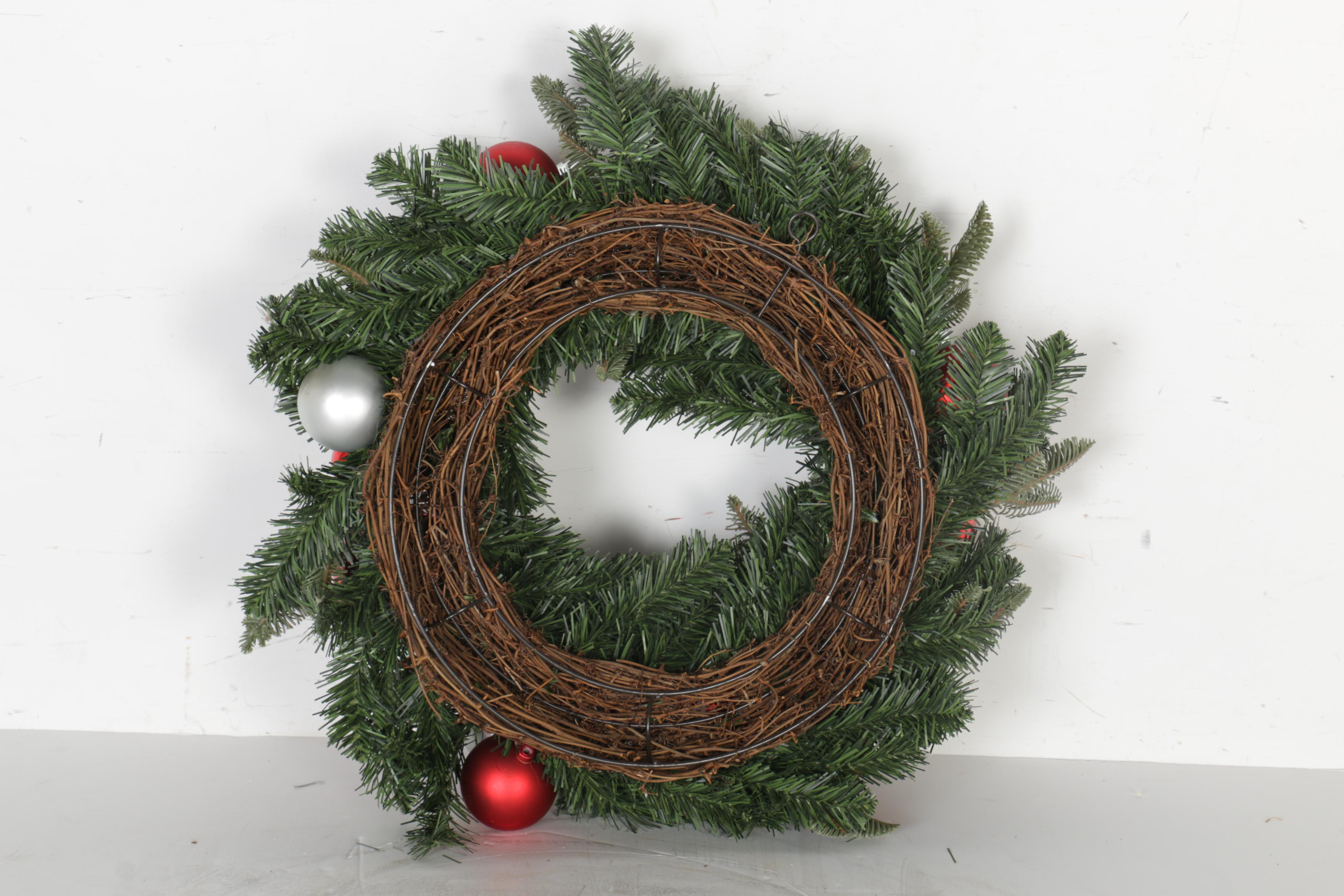 Pottery Barn Holiday Wreaths With Ornaments