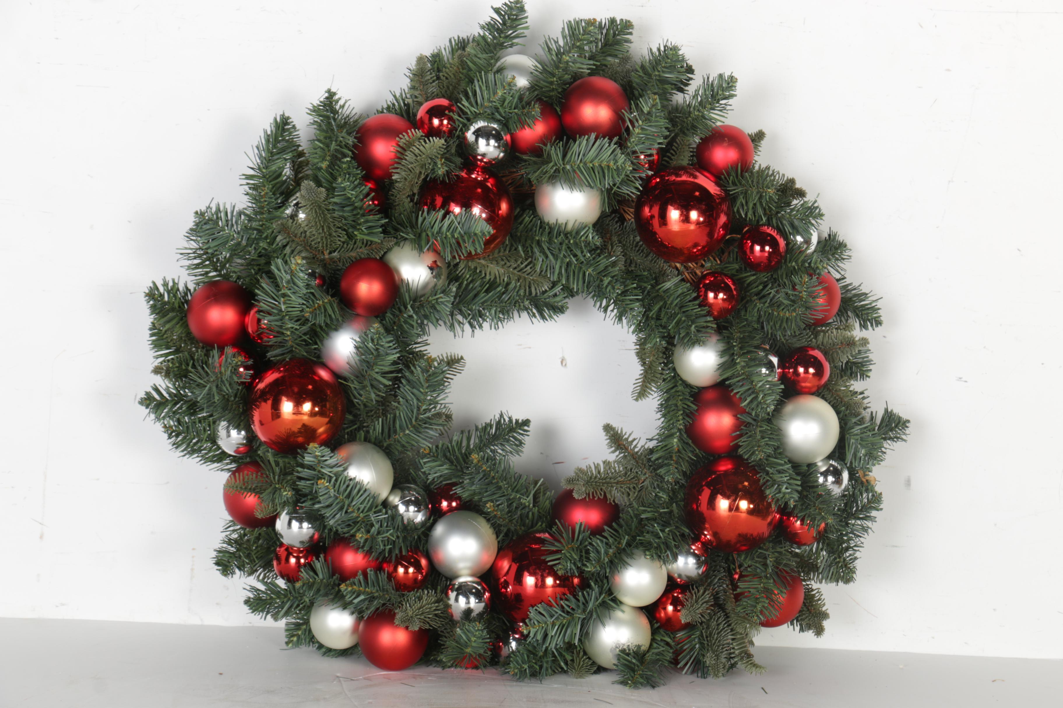 Pottery Barn Holiday Wreaths With Ornaments