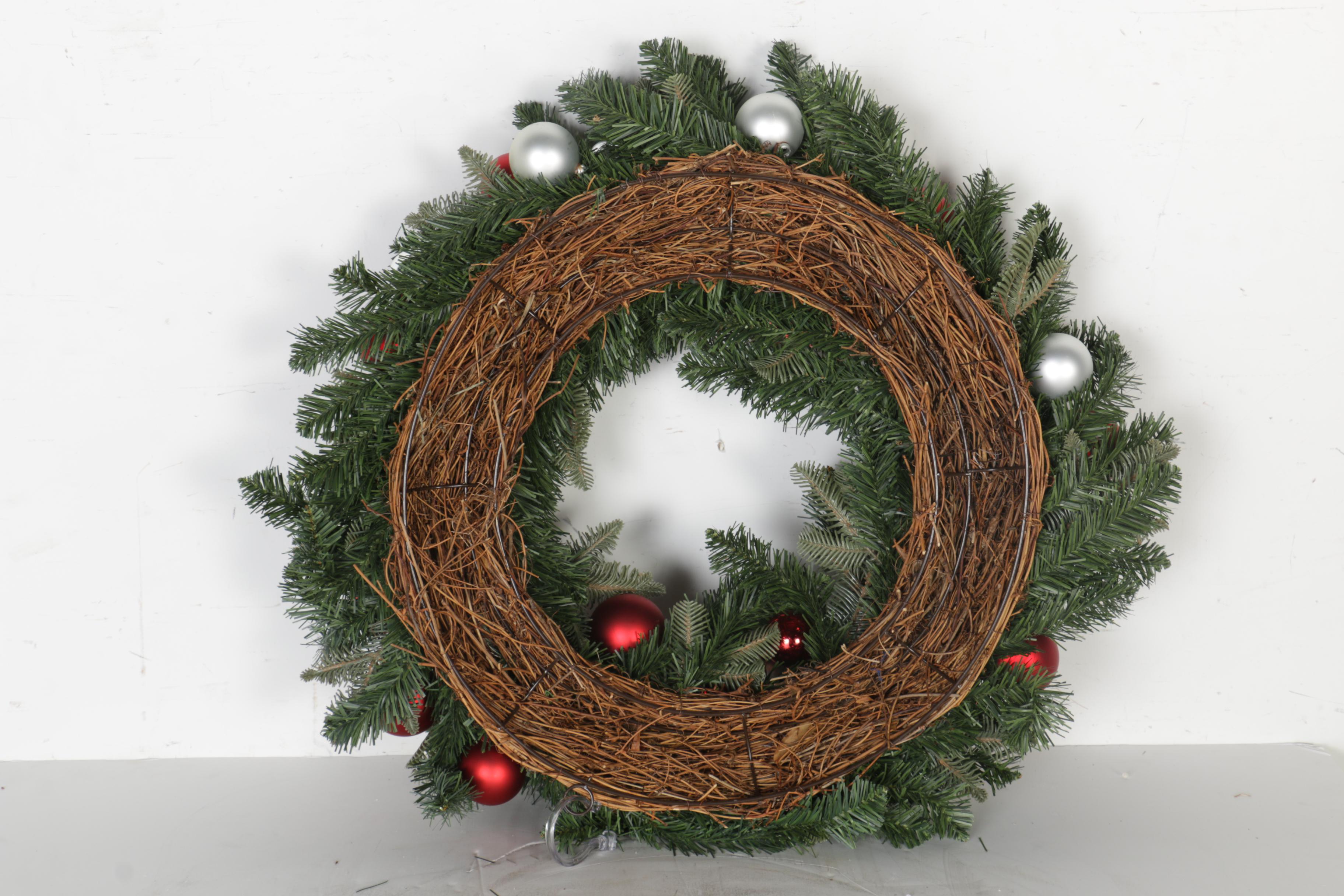 Pottery Barn Holiday Wreaths With Ornaments