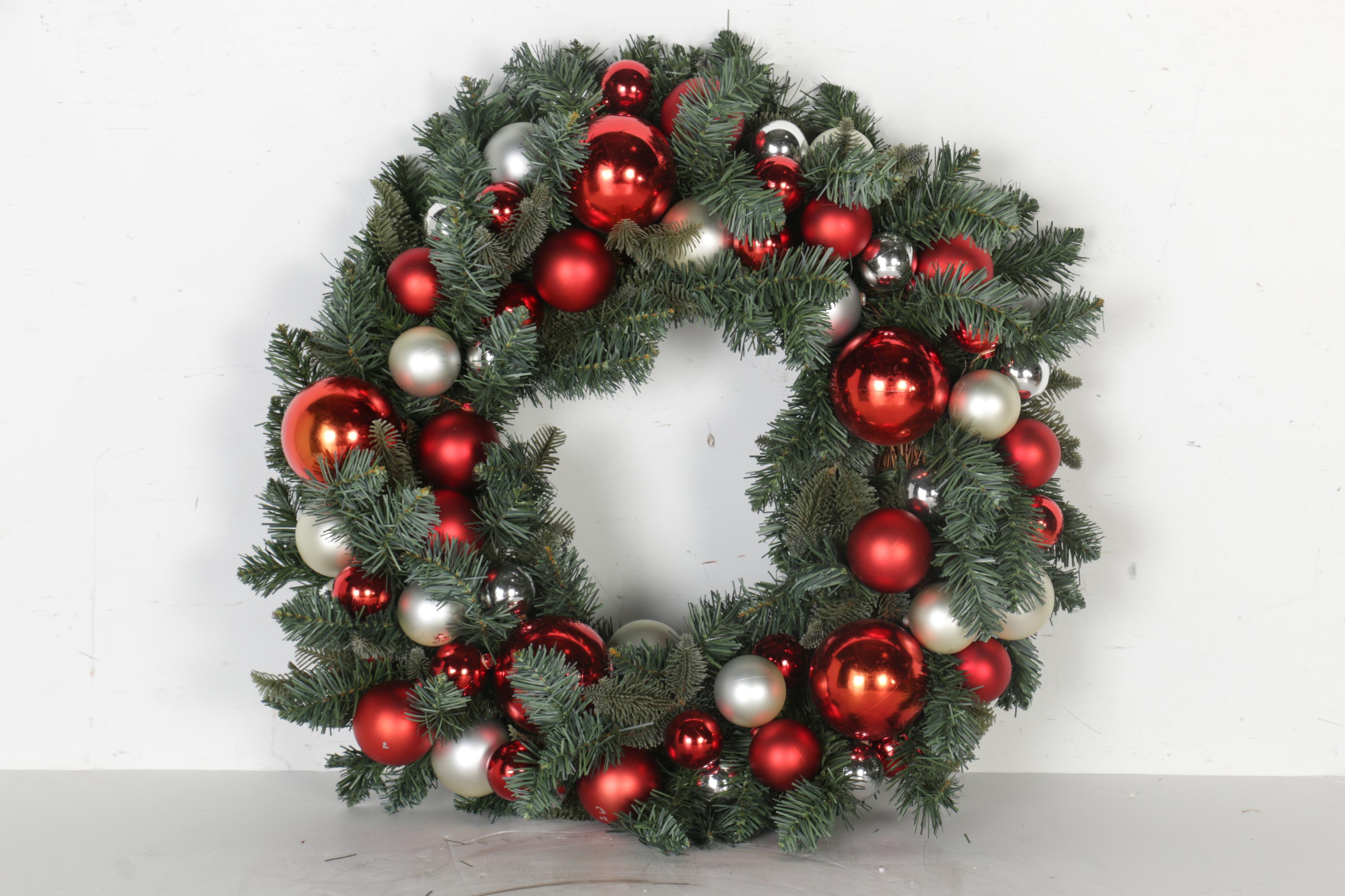 Pottery Barn Holiday Wreaths With Ornaments