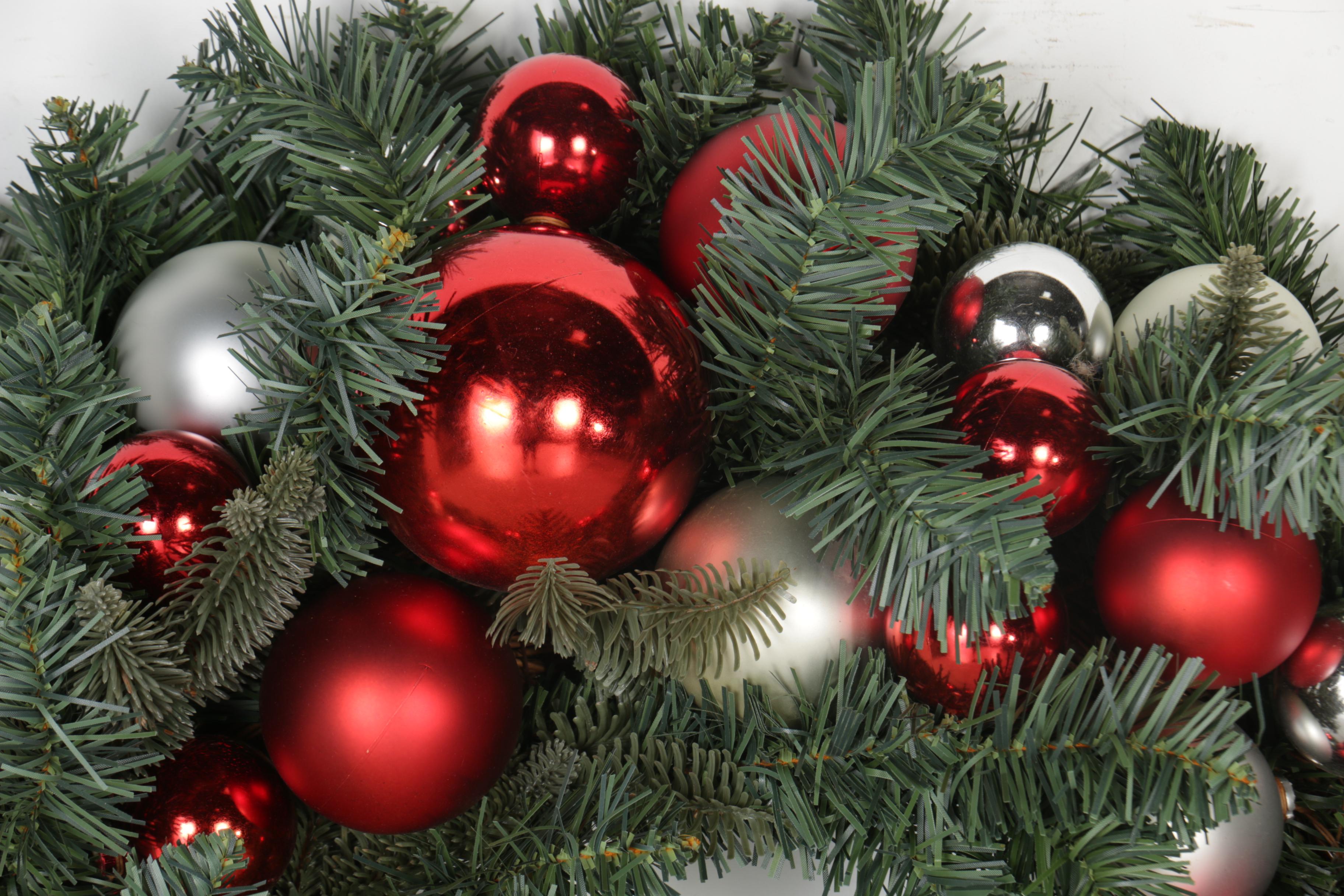 Pottery Barn Holiday Wreaths With Ornaments