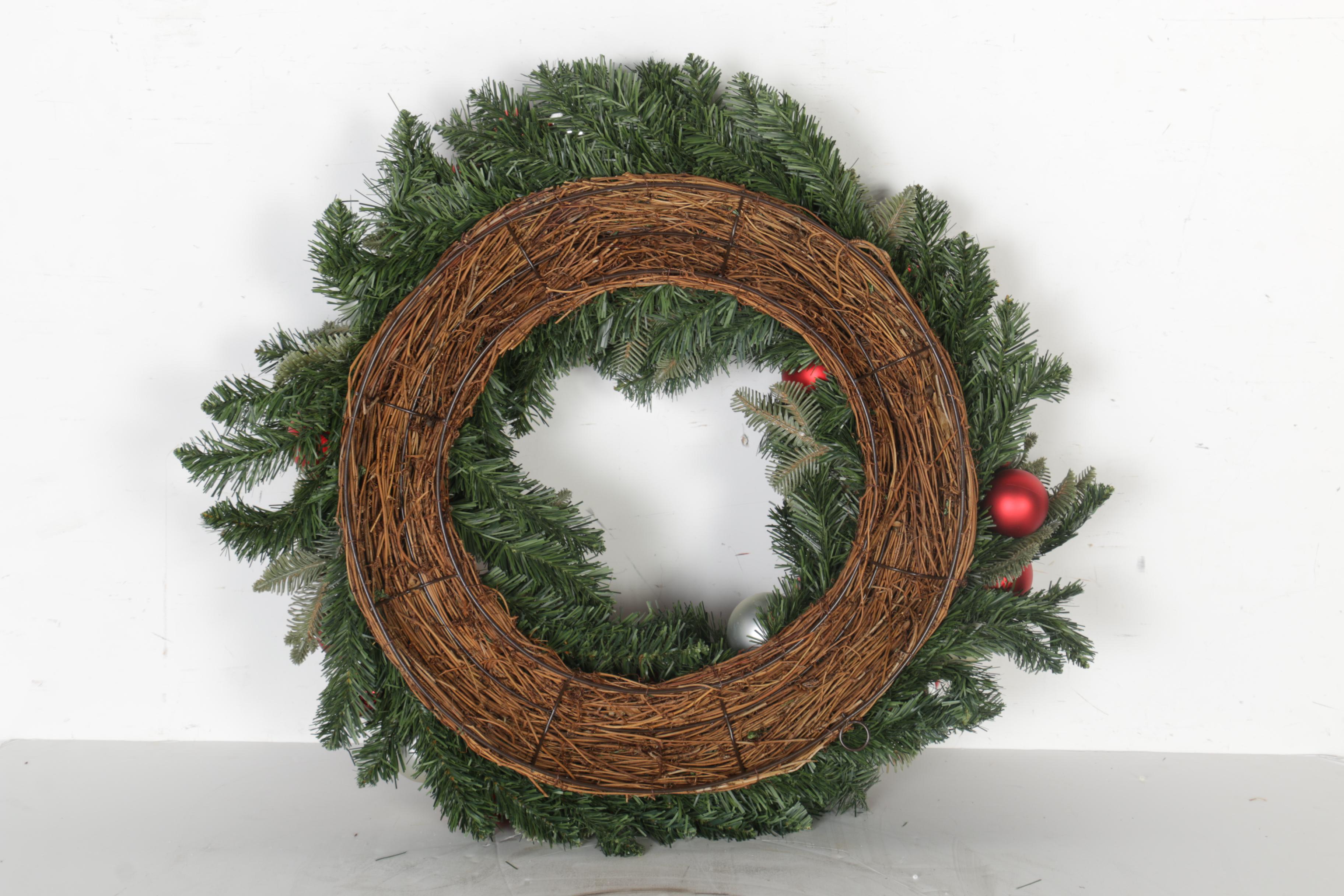 Pottery Barn Holiday Wreaths With Ornaments
