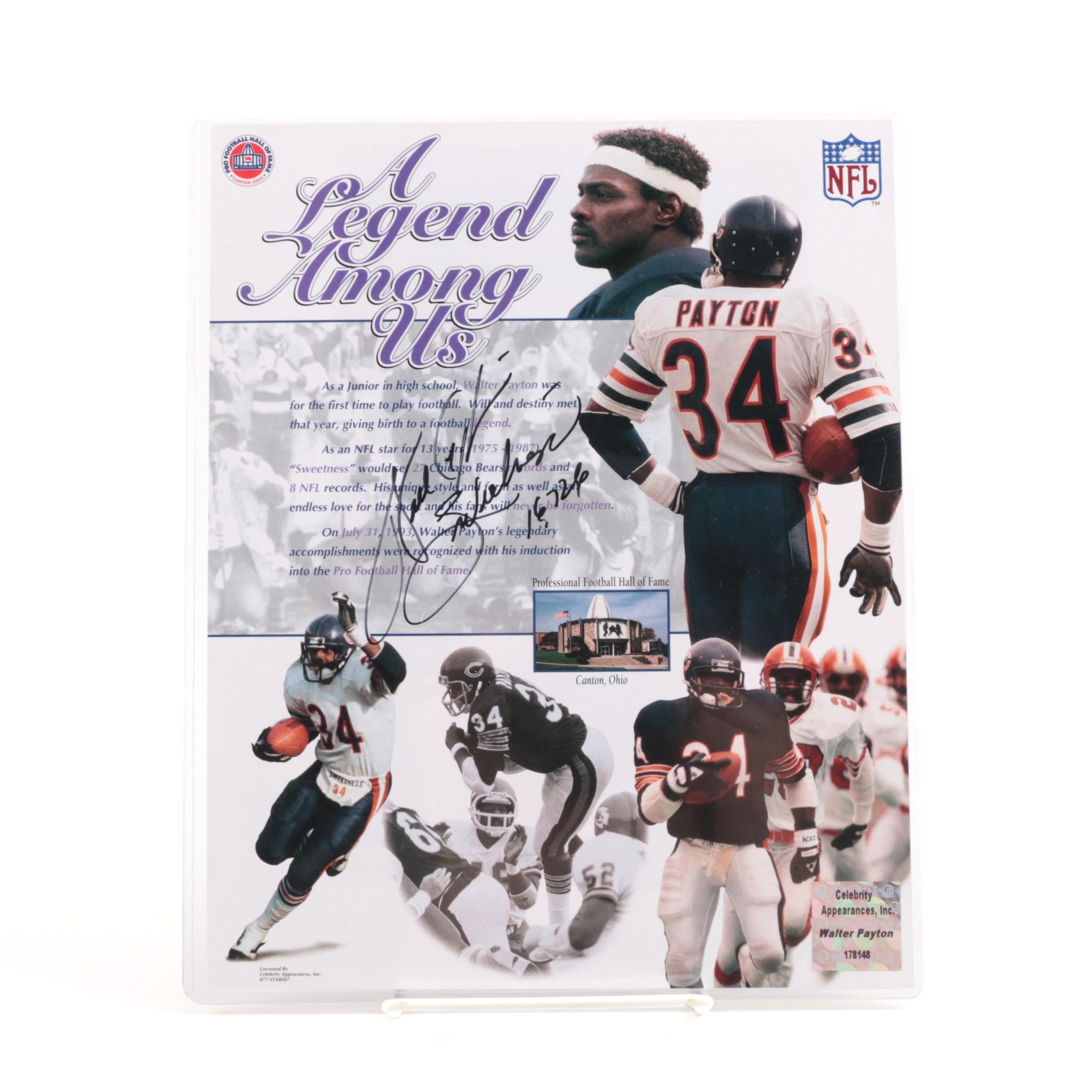 Walter Payton Autographed Commemorative Print