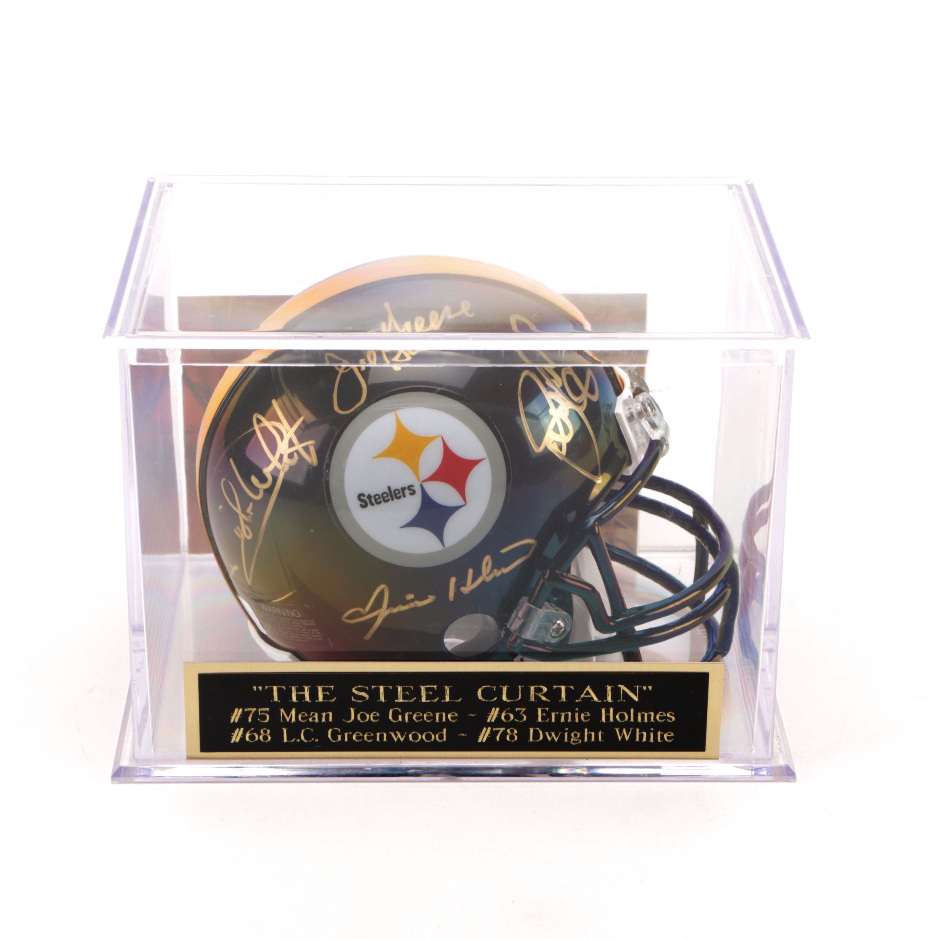 Pittsburgh Steelers "Steel Curtain" Signed Mini Helmet
